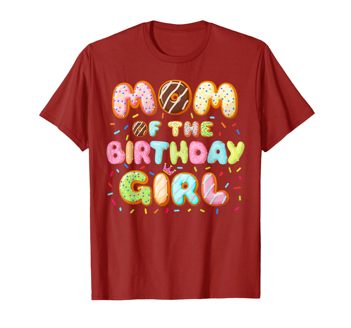 Mom Of The Birthday Girl Sweet Donut Birthday Family T-Shirt