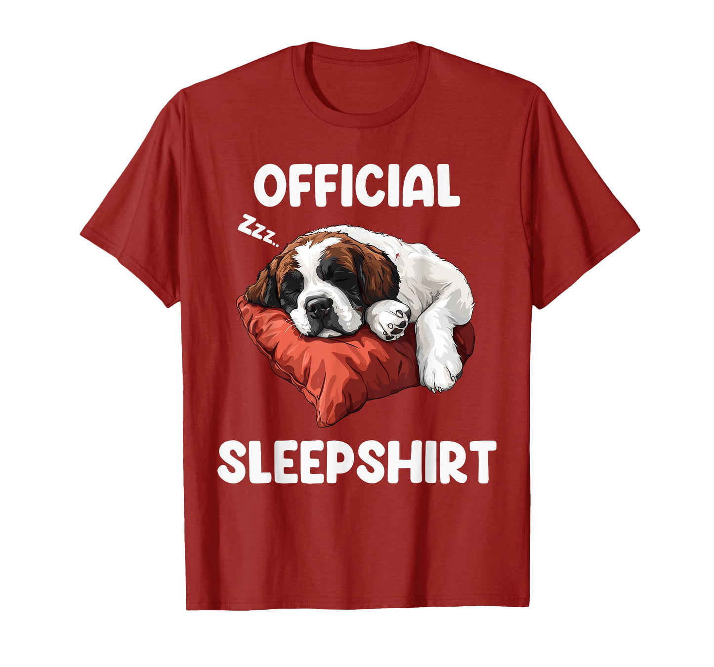 Official Saint Bernard Sleepshirt Cute Dog Lover Sleepwear T-Shirt