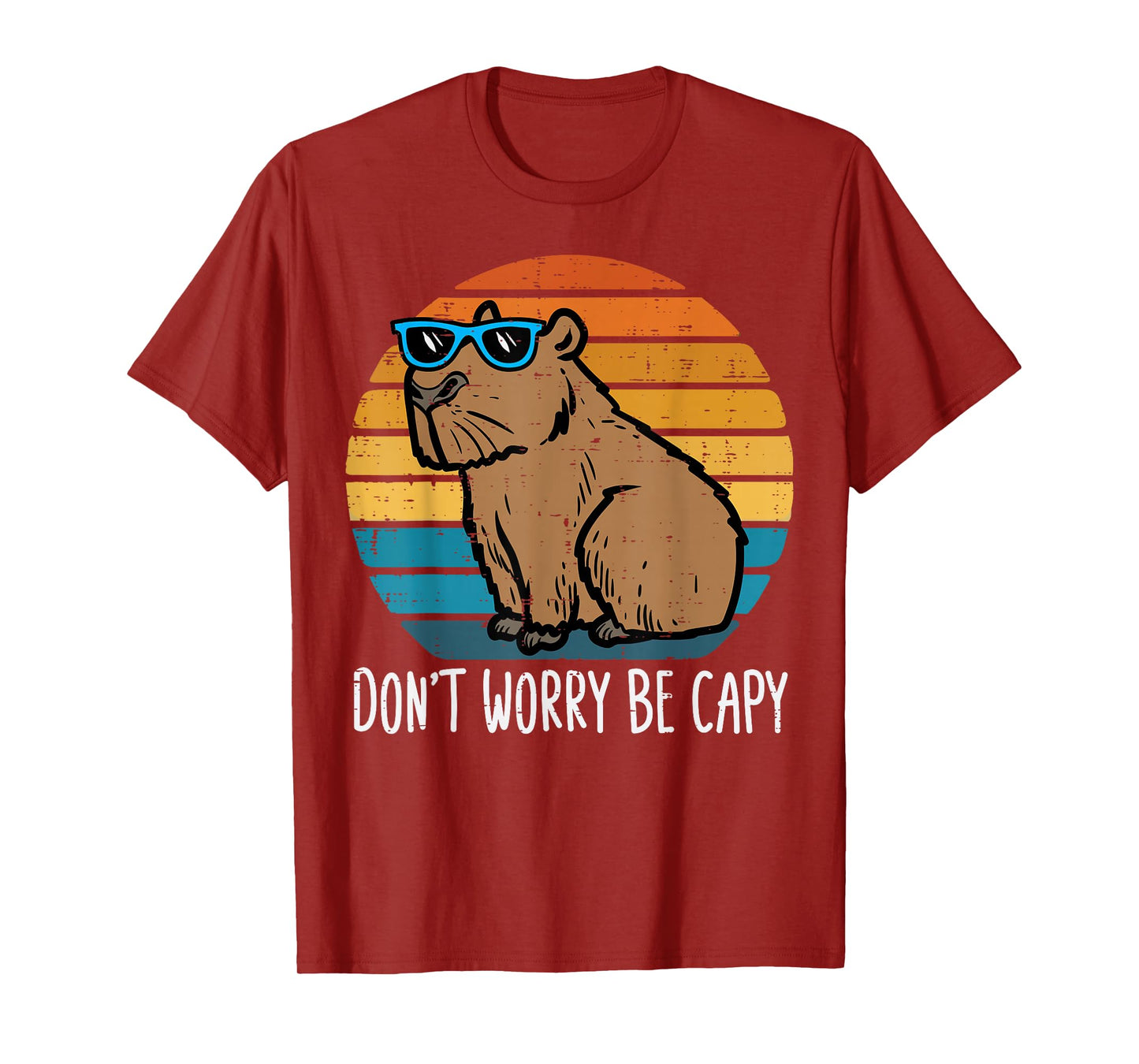 Dont Worry Be Capy Capybara Retro Men Boys Kids Youth Women T-Shirt