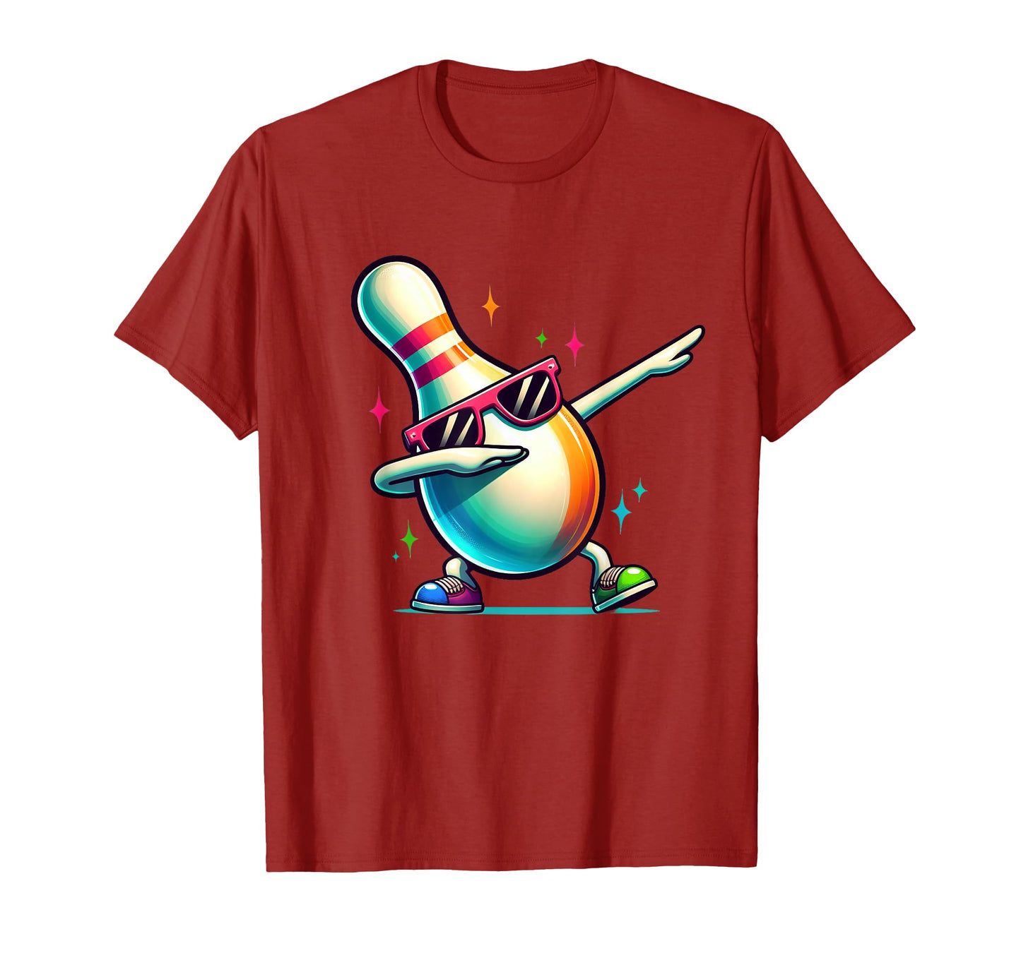 Bowling Pin Dabbing Sunglasses Bowler Player Kids Boys Men T-Shirt