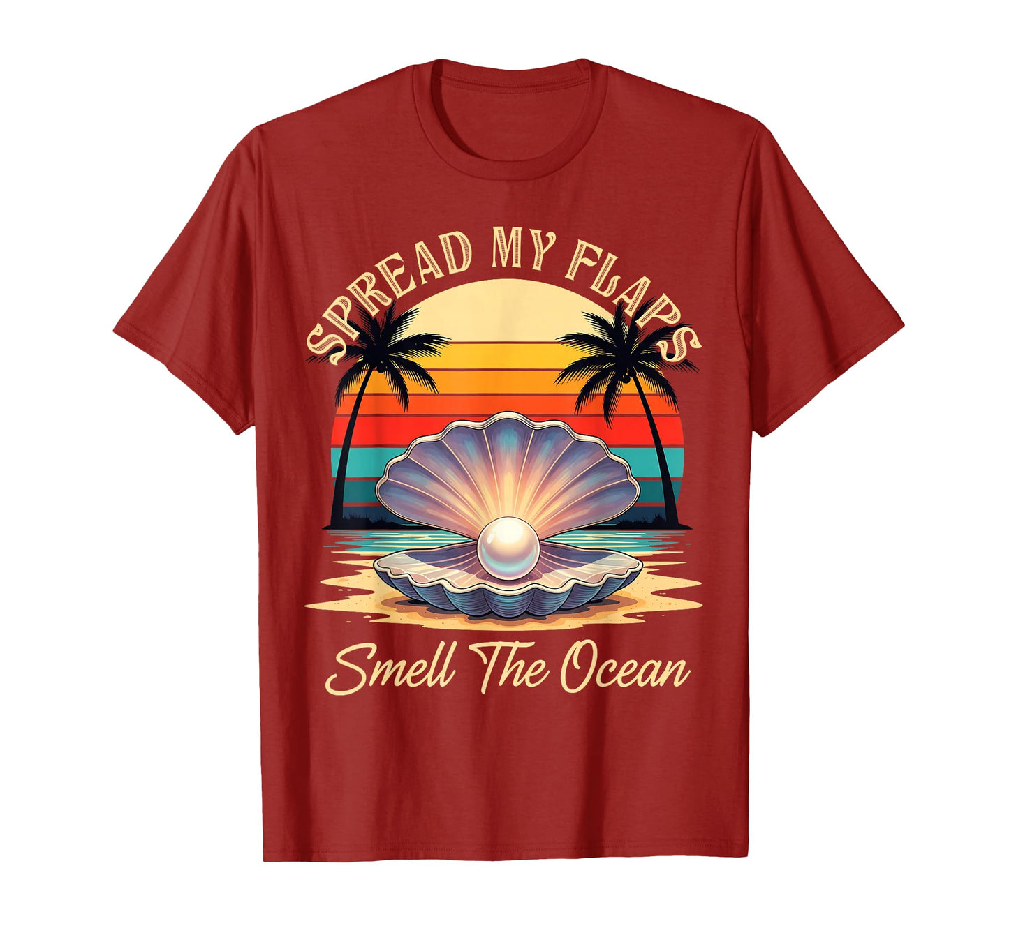 Spread My Flaps Smell The Ocean Vintage Gag Ocean Seashell T-Shirt
