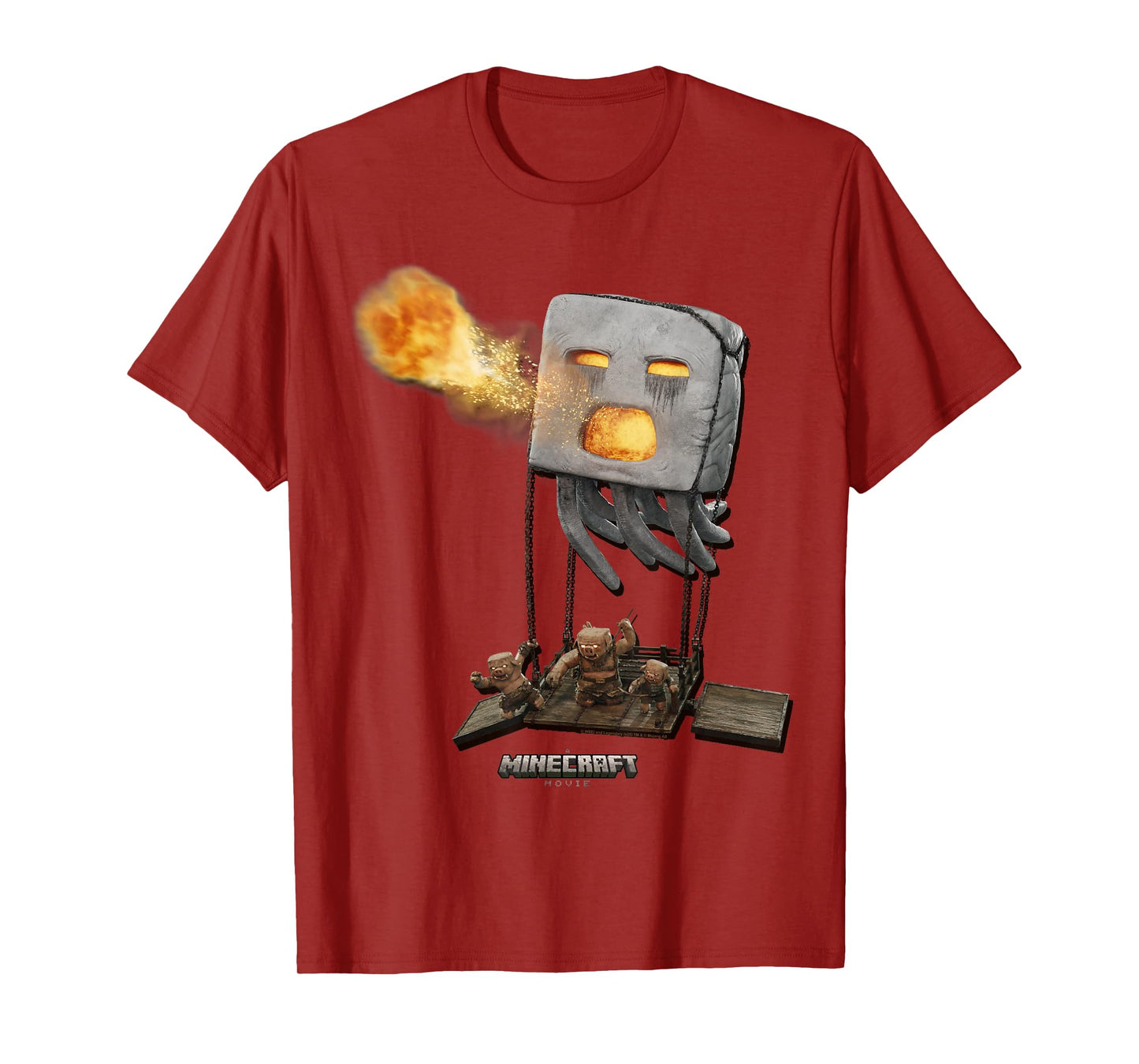 A Minecraft Movie Piglins & Ghast Attacking T-Shirt
