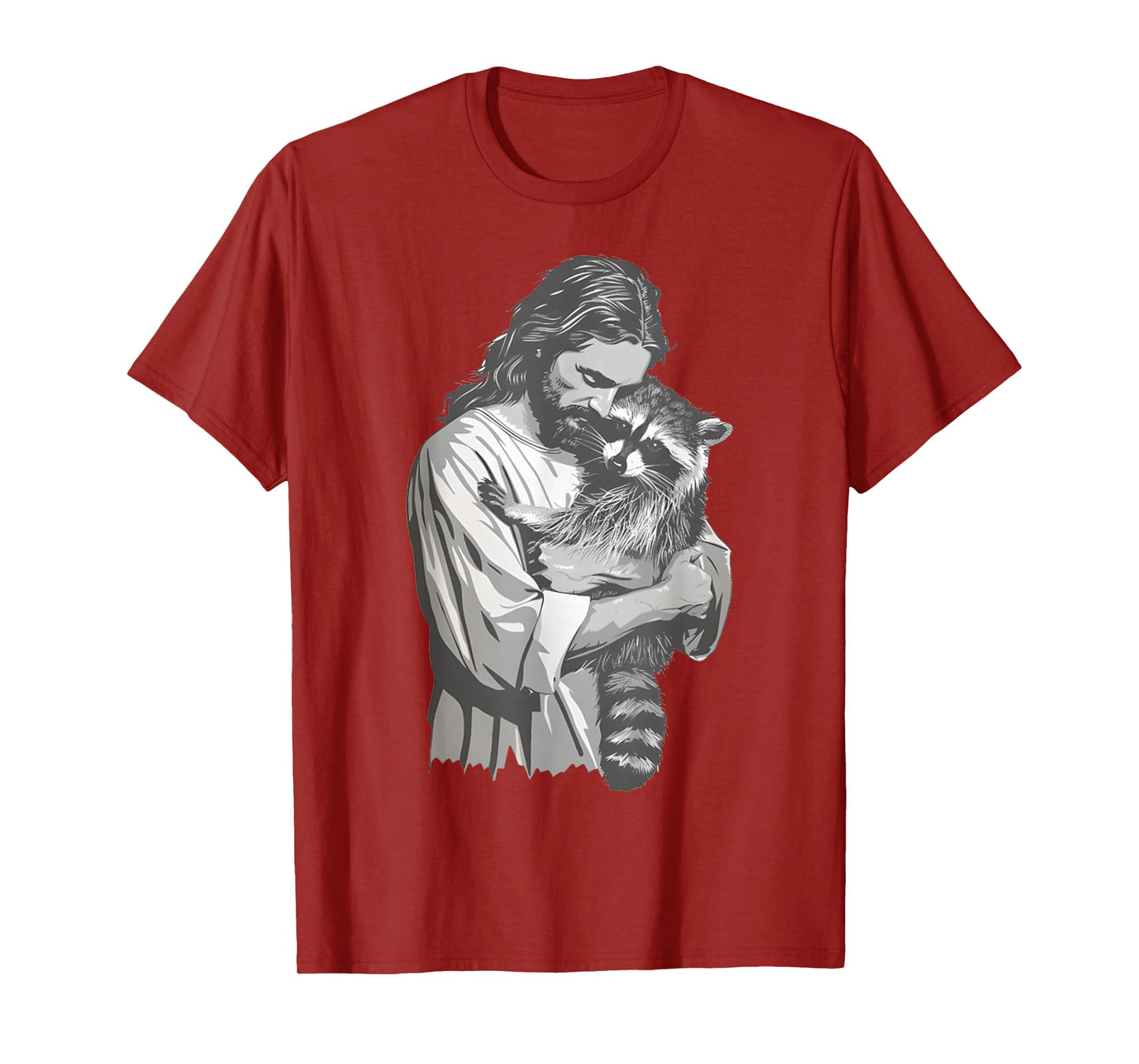 Racoon Lover Trash Panda Christian Jesus Holding A Raccoon T-Shirt
