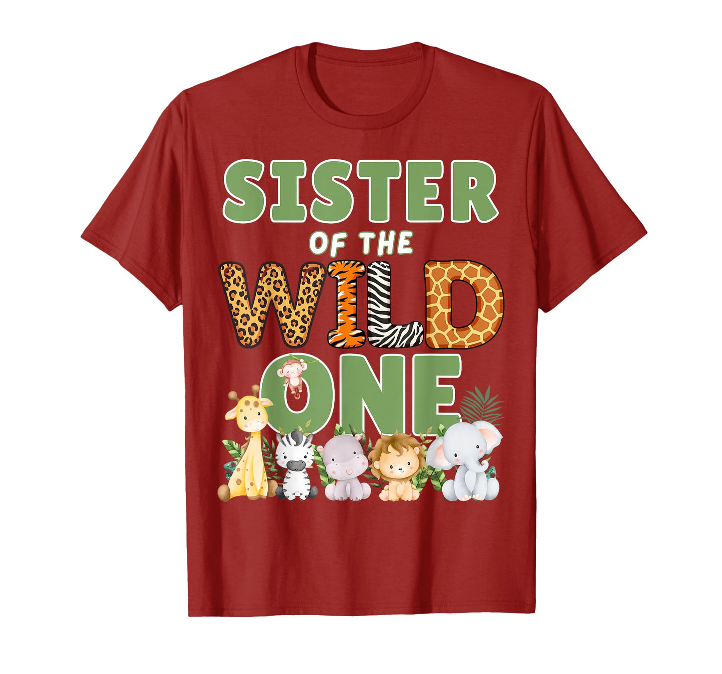 Sister Of The Wild One 1st Birthday Safari Family Matching T-Shirt