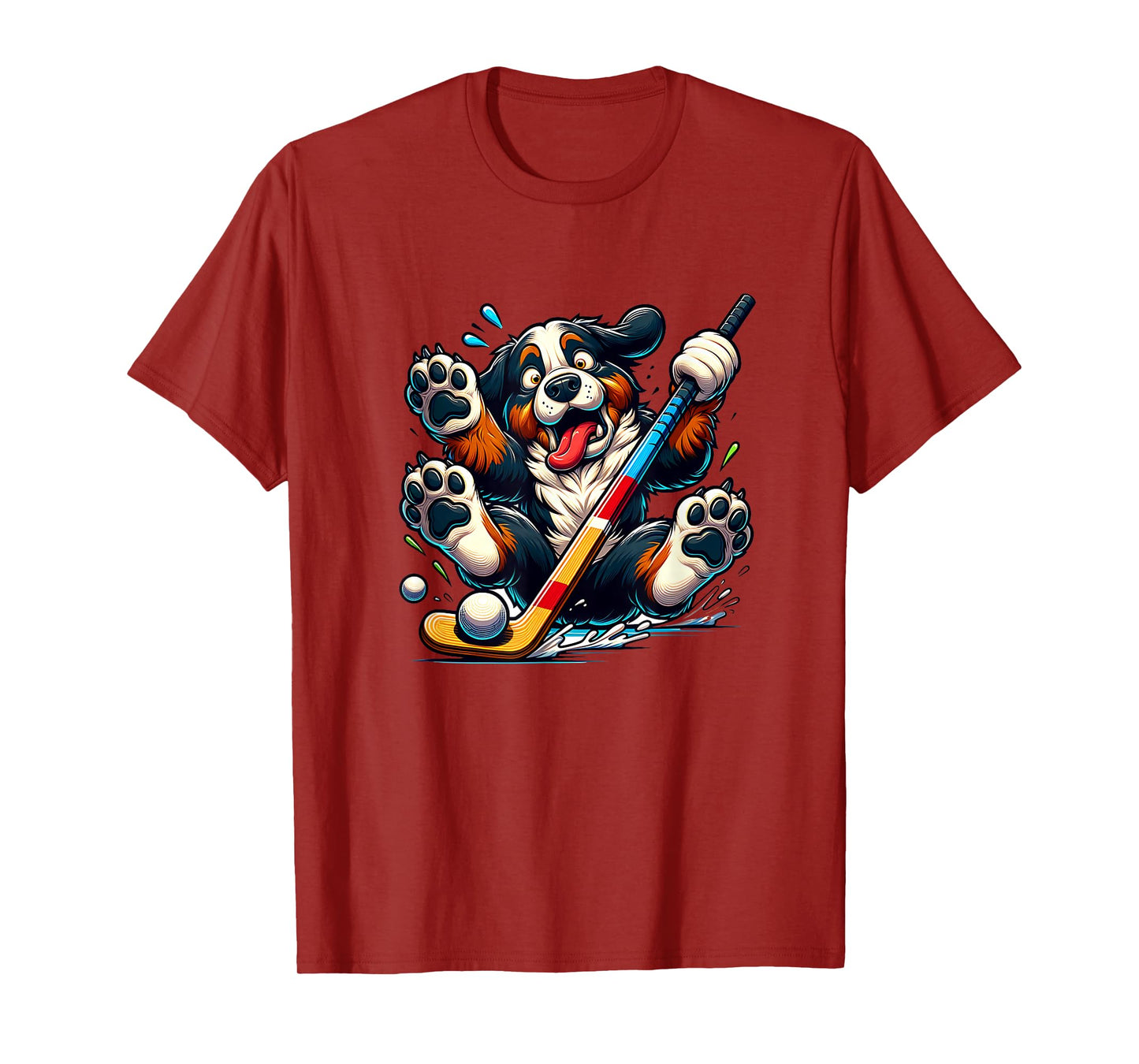 Hockey Puppy Bernese Mountain Dog Ice Rink Fun T-Shirt
