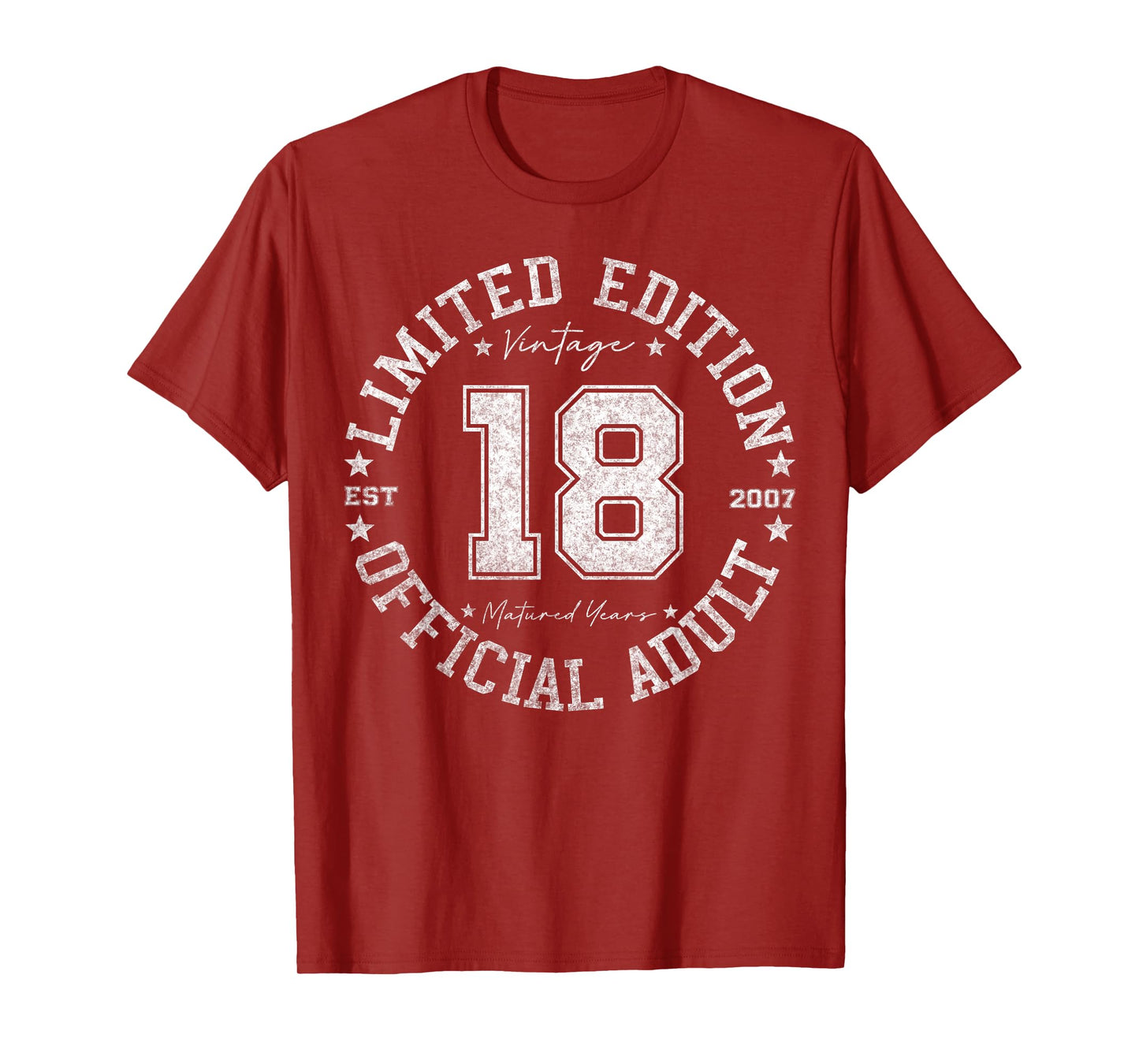 Official Adult 18 Year Old Gifts Vintage 2007 18th Birthday T-Shirt