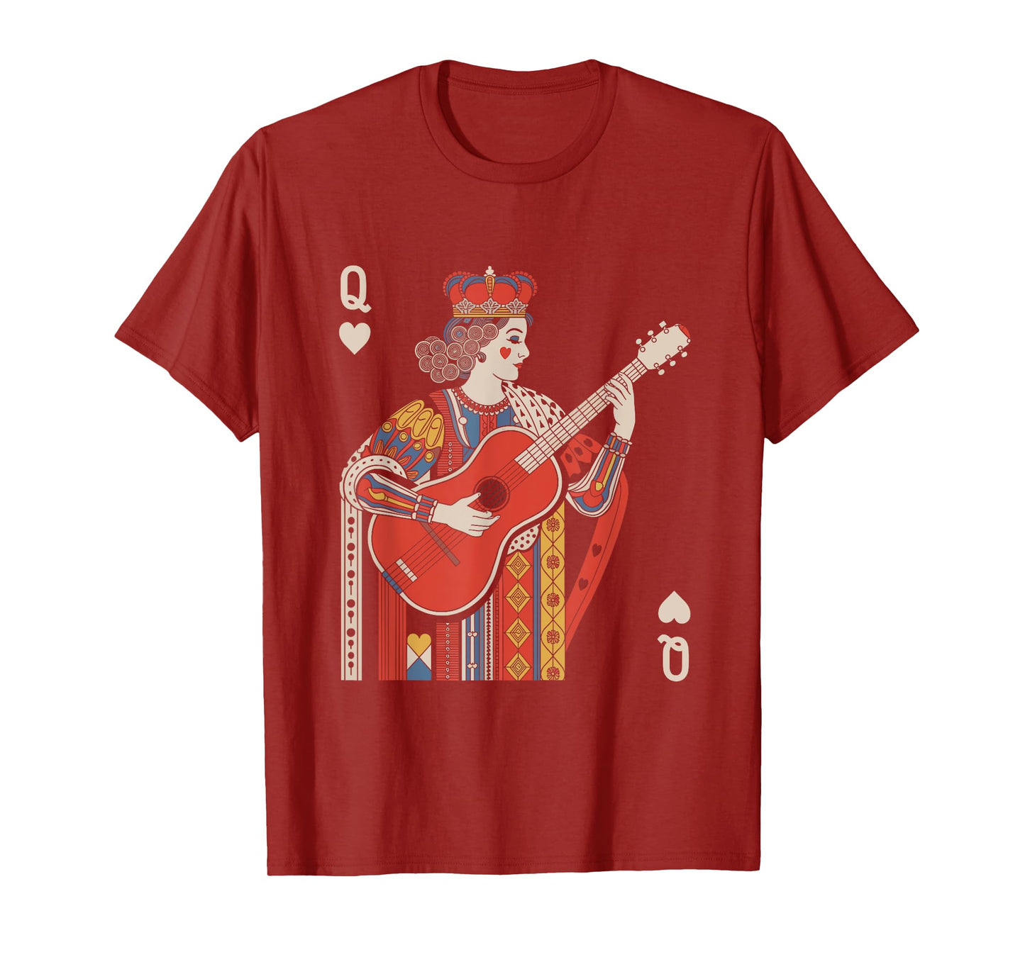 Queen of Playing Guitar Vintage Card T-Shirt