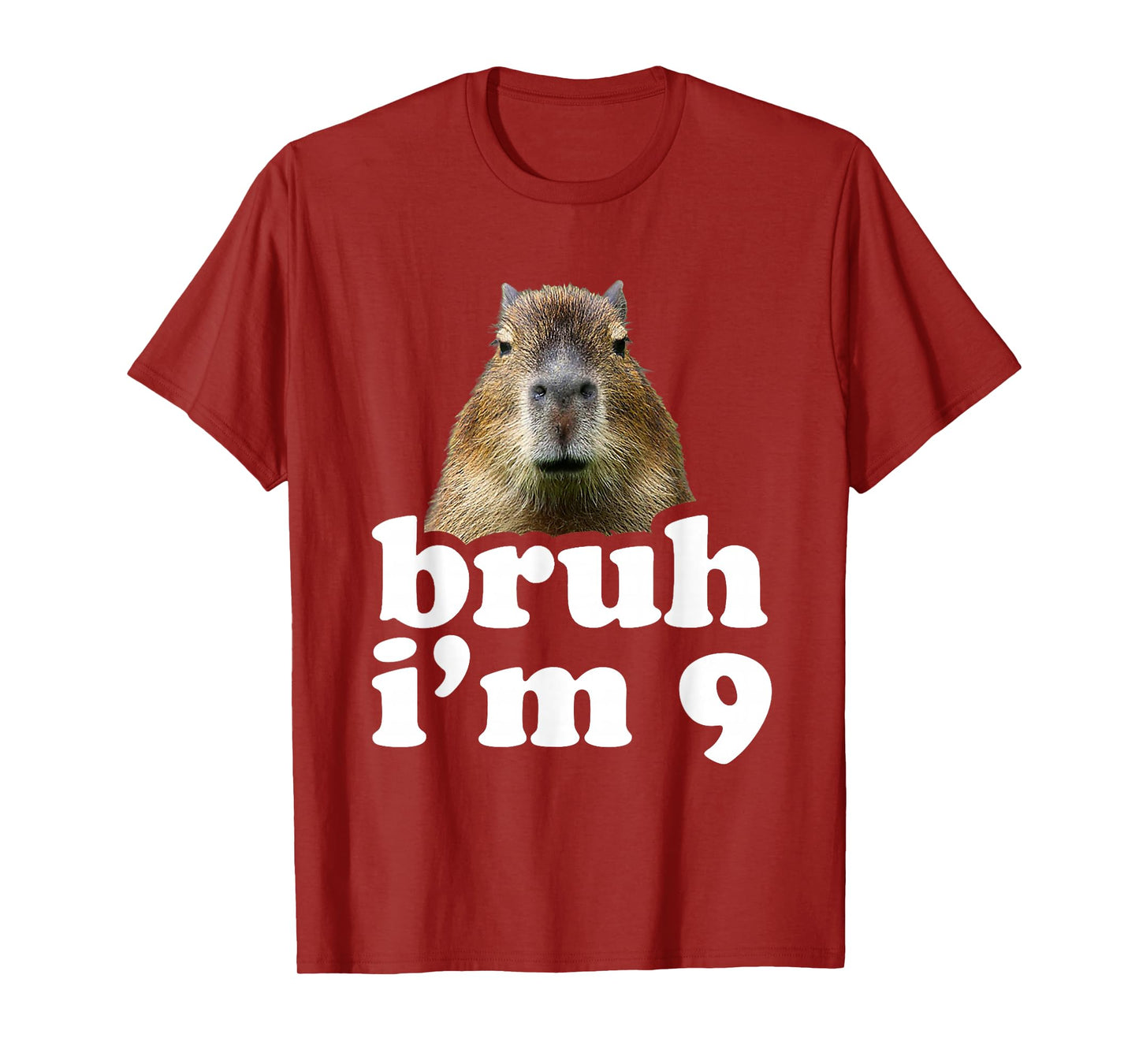 Bruh I'm 9 Year Old Capybara 9th Birthday Capybara T-Shirt