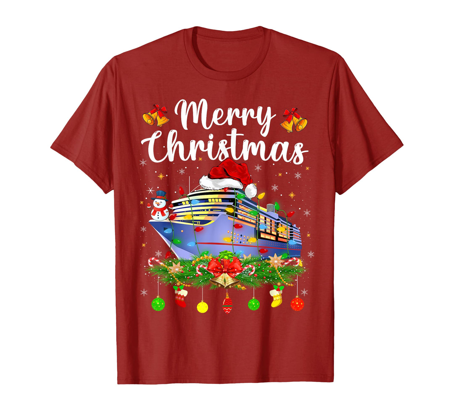 Merry Cruisemas Xmas Lighting Santa Cruise Ship Christmas T-Shirt