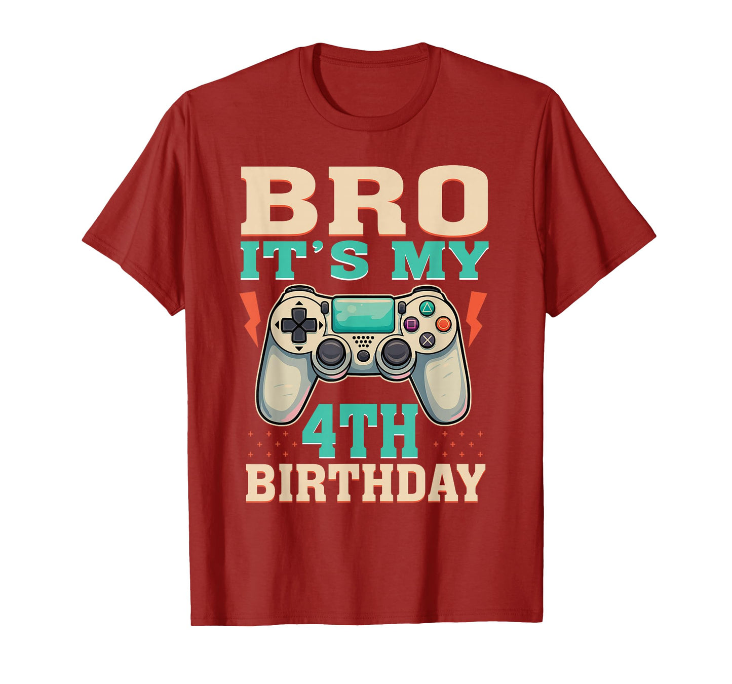 Bro It's My 4th Birthday 4 Year Old Video Game Theme T-Shirt