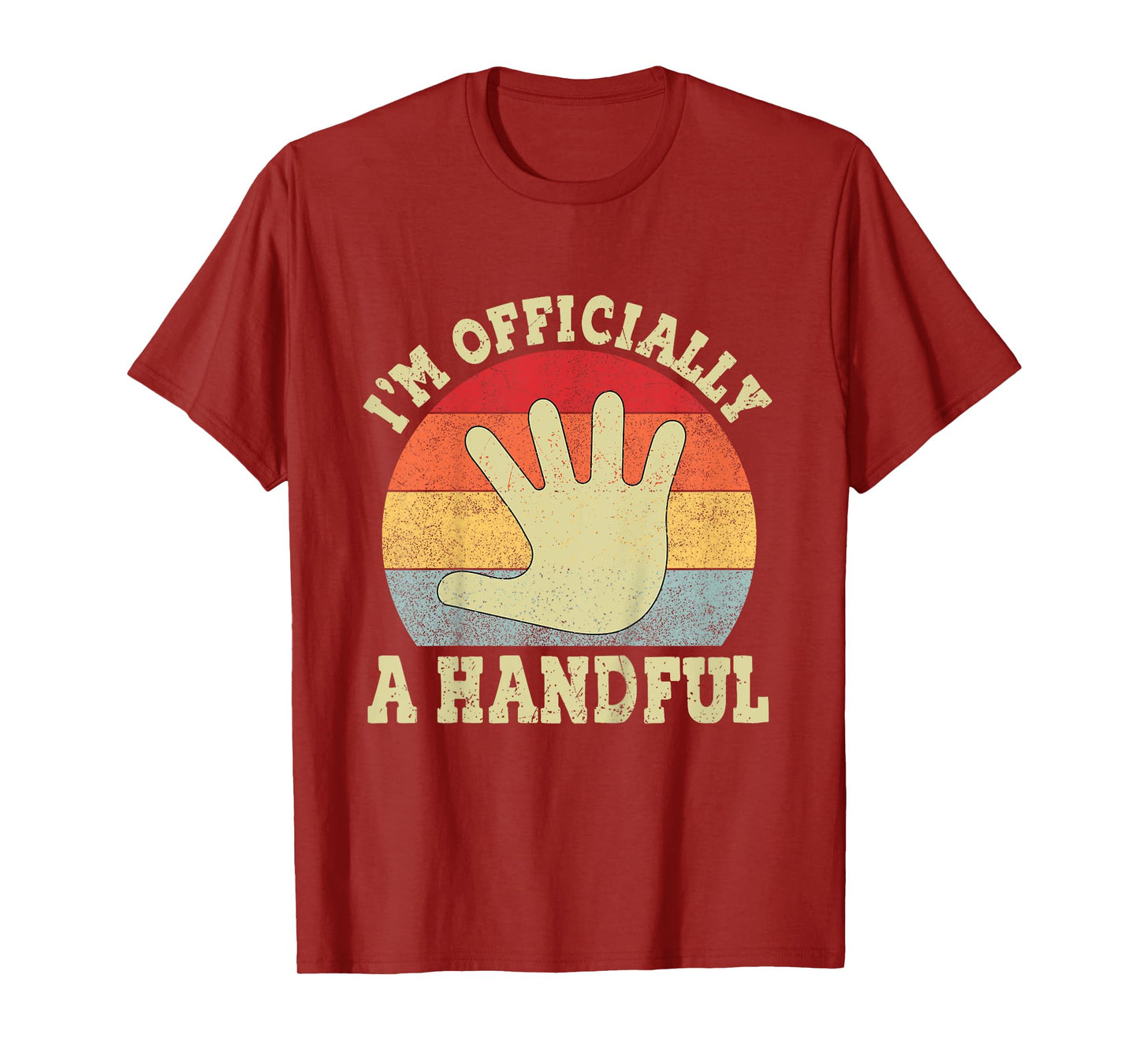 Kids I'm Officially A Handful Five Vintage 5th Birthday Turning 5 T-Shirt
