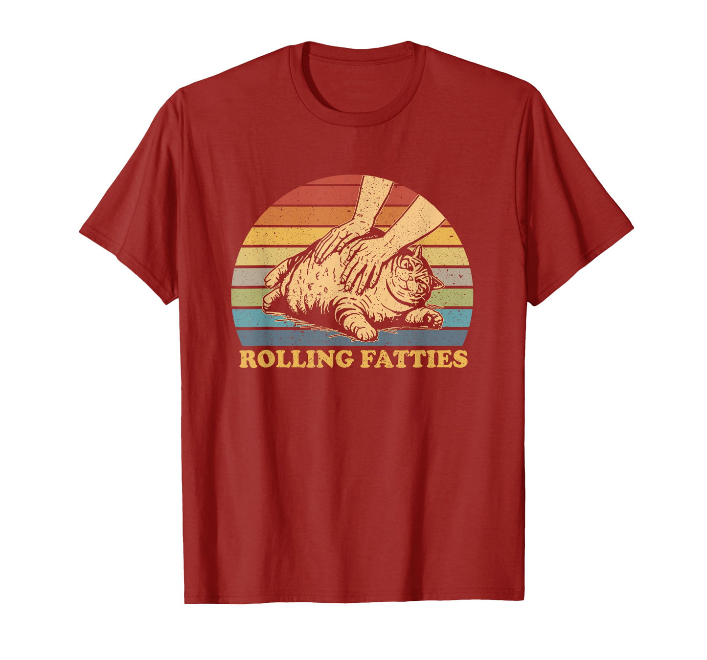 Cat Rolling Fatties Funny Vintage T-Shirt