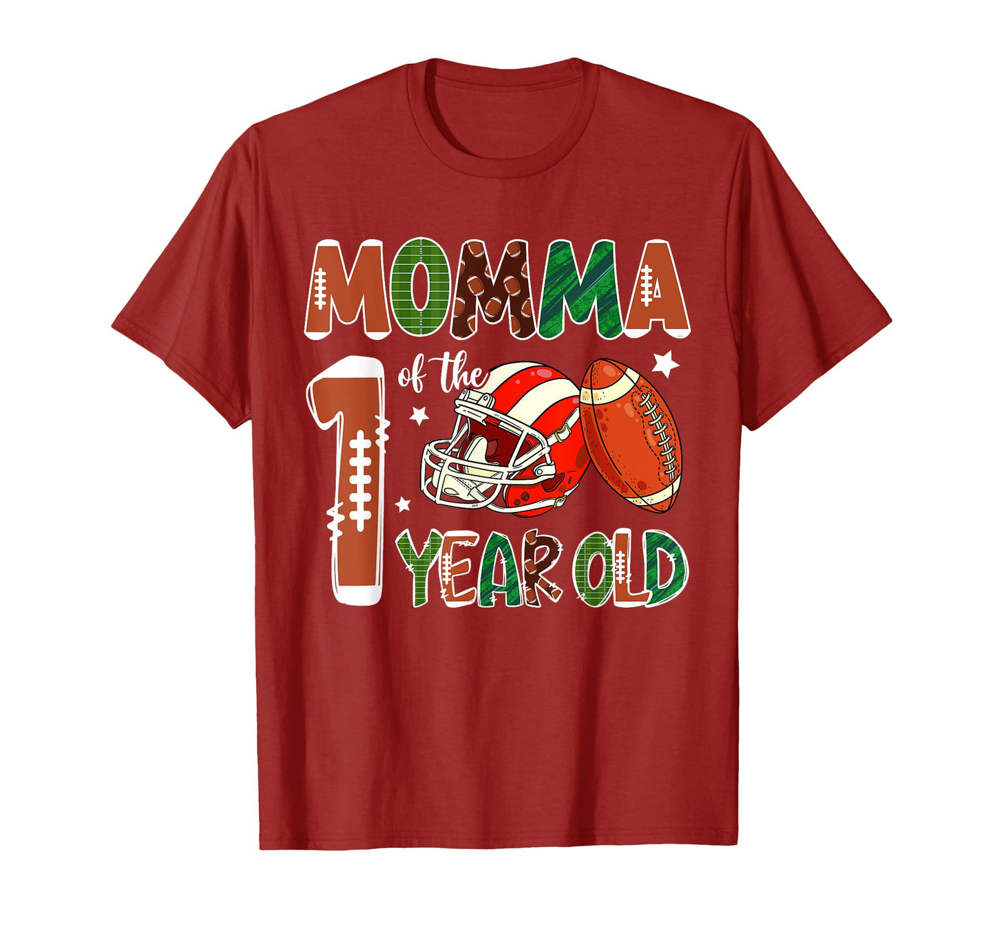 Momma Of The 1 Year Old Football Themed 1st Birthday Party T-Shirt