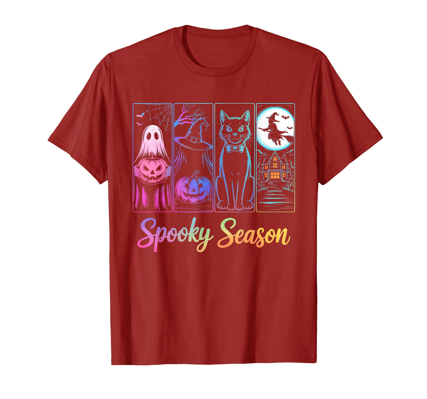Spooky Season Black Cat Ghost Pumpkin Halloween Costume T-Shirt