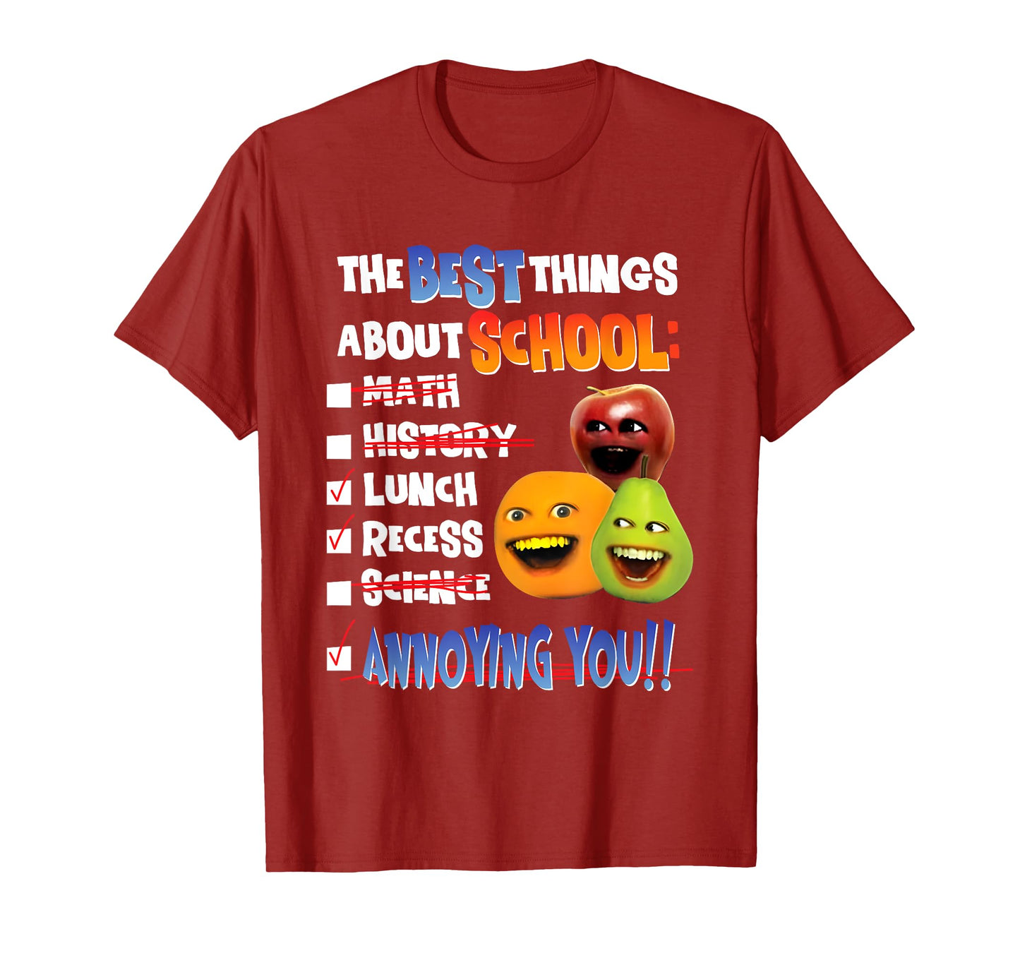 The Best Things About School Math History Lunch Recess T-Shirt