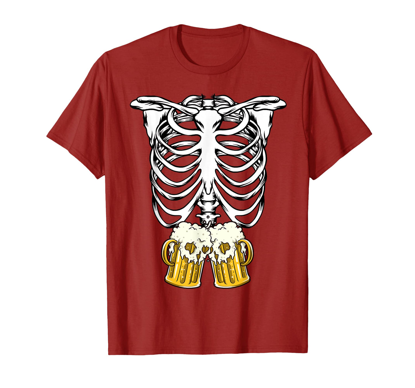 Skeleton Pregnancy Belly Of Beer X-ray Halloween Costume T-Shirt