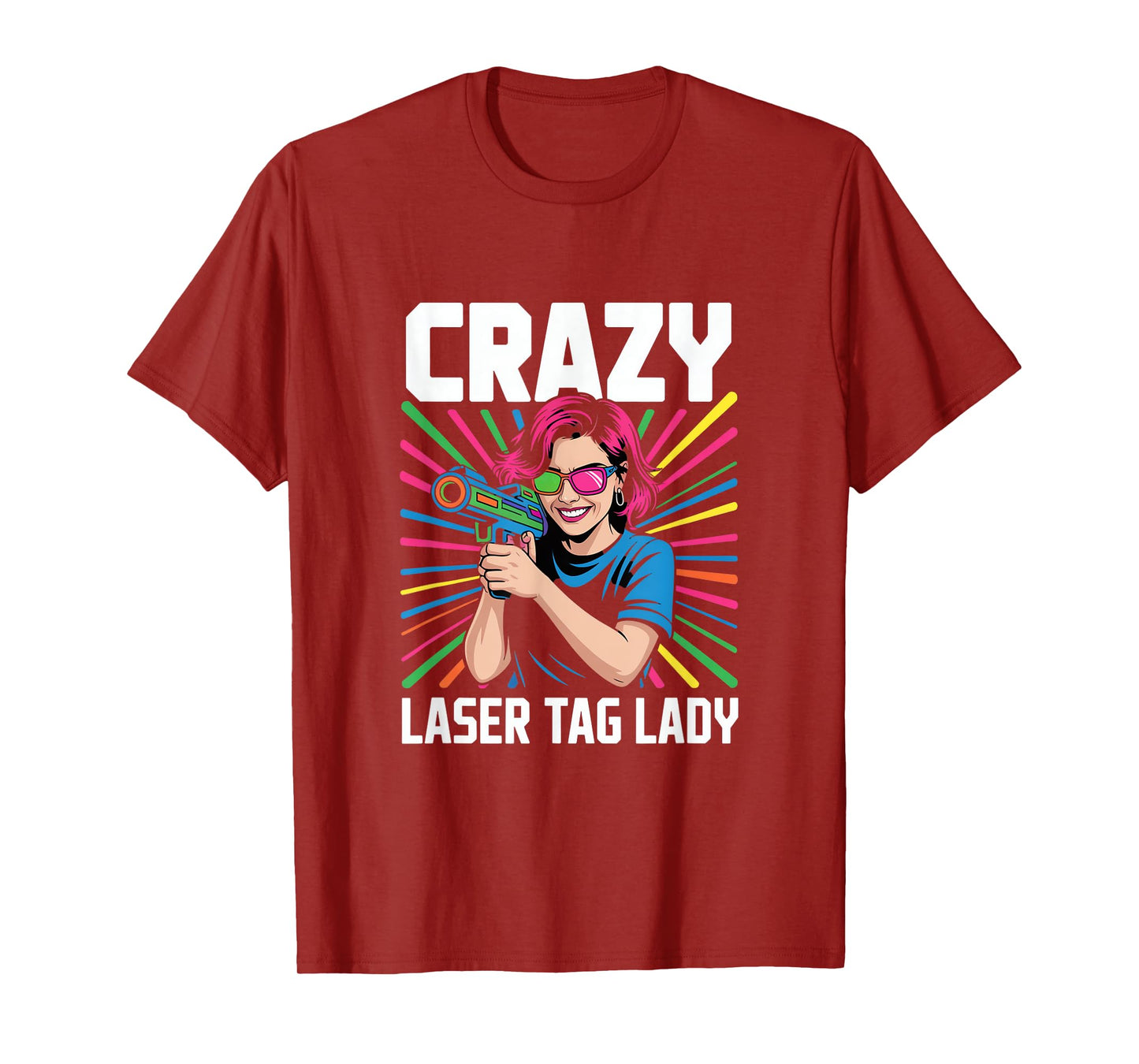 Crazy Laser Tag Lady Squad Laser Tag Mode T-Shirt