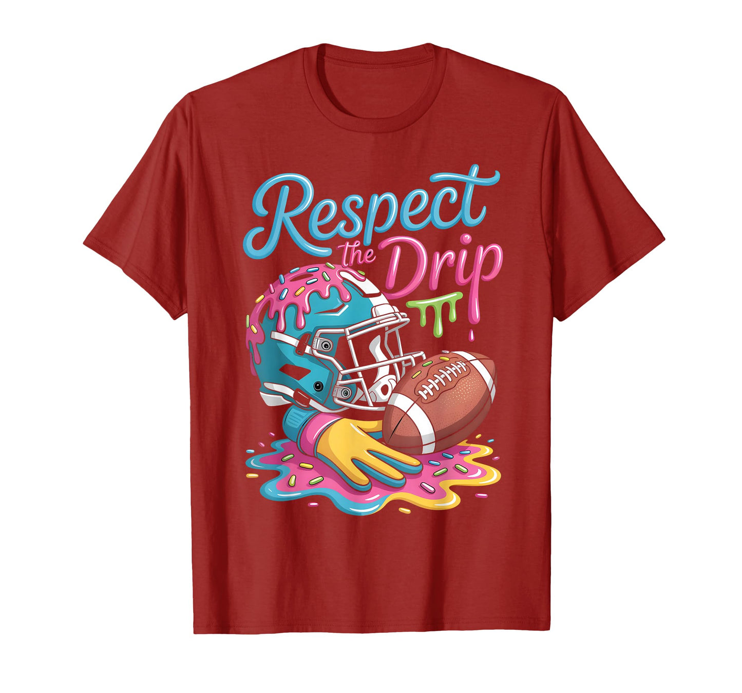 Football Drip Boys Football Ice Cream Sprinkle Respect Drip T-Shirt