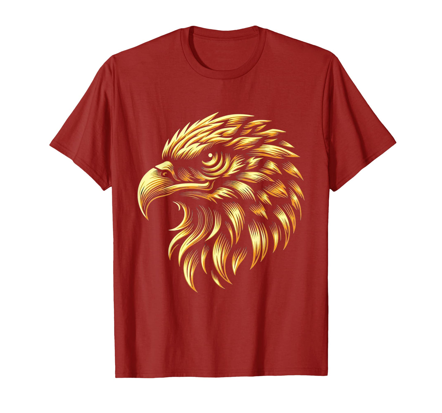 Golden American Bald Eagle Head Patriotic Design T-Shirt