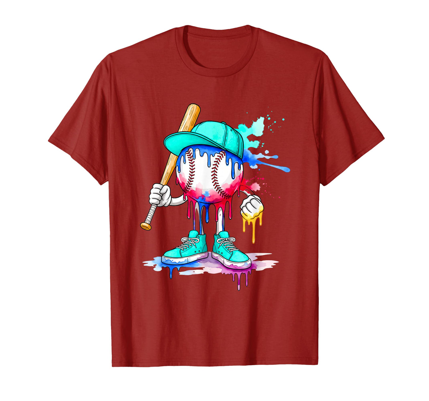 Ice Cream Drip Baseball Spots Baseball Drip for Girls Boys T-Shirt