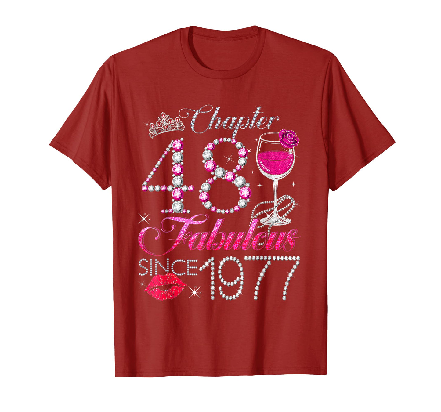 Chapter 48 Fabulous Since 1977 48th Birthday Queen Diamond T-Shirt