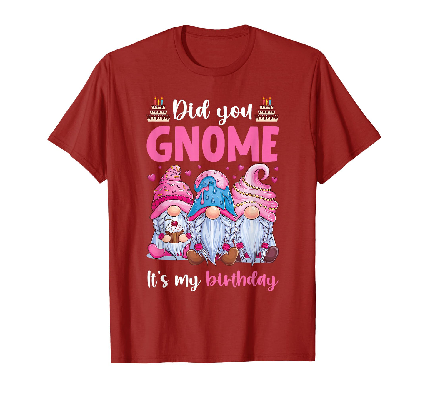 Did You Gnome It's My Birthday Gnomes Gifts for Women Girls T-Shirt