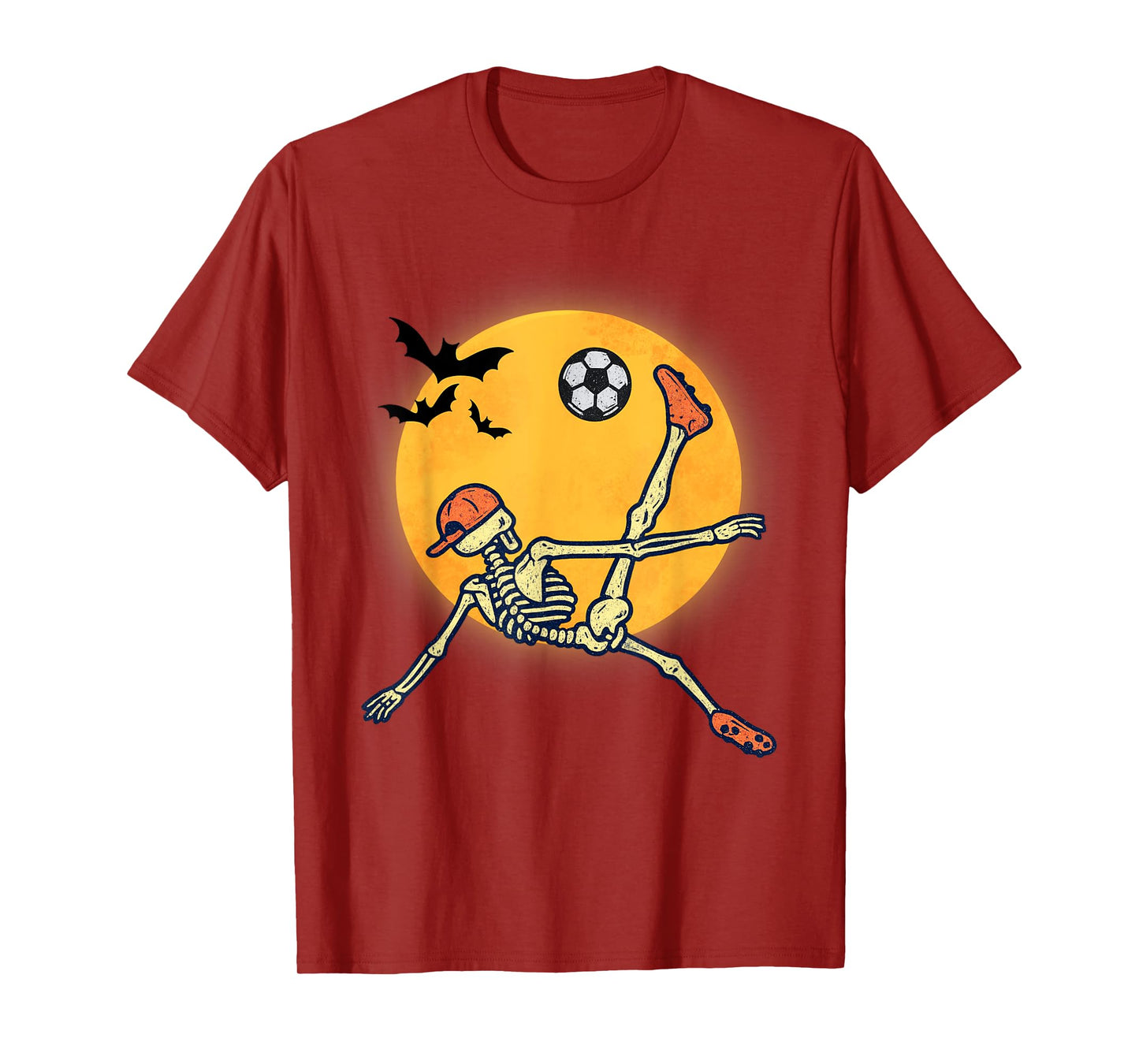 Halloween Soccer Skeleton Vintage Funny Soccer Halloween T-Shirt