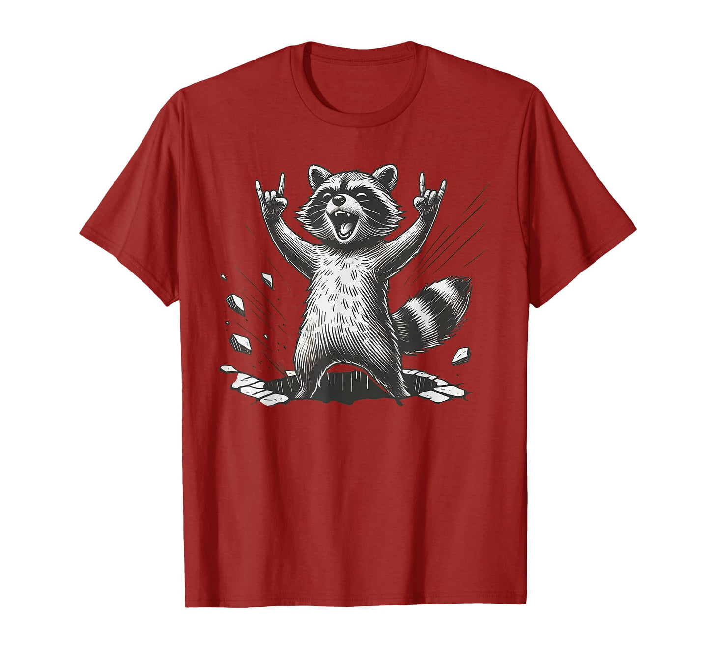 Retro Raccoon Rock Music for Men Kids Women Funny Raccoon T-Shirt