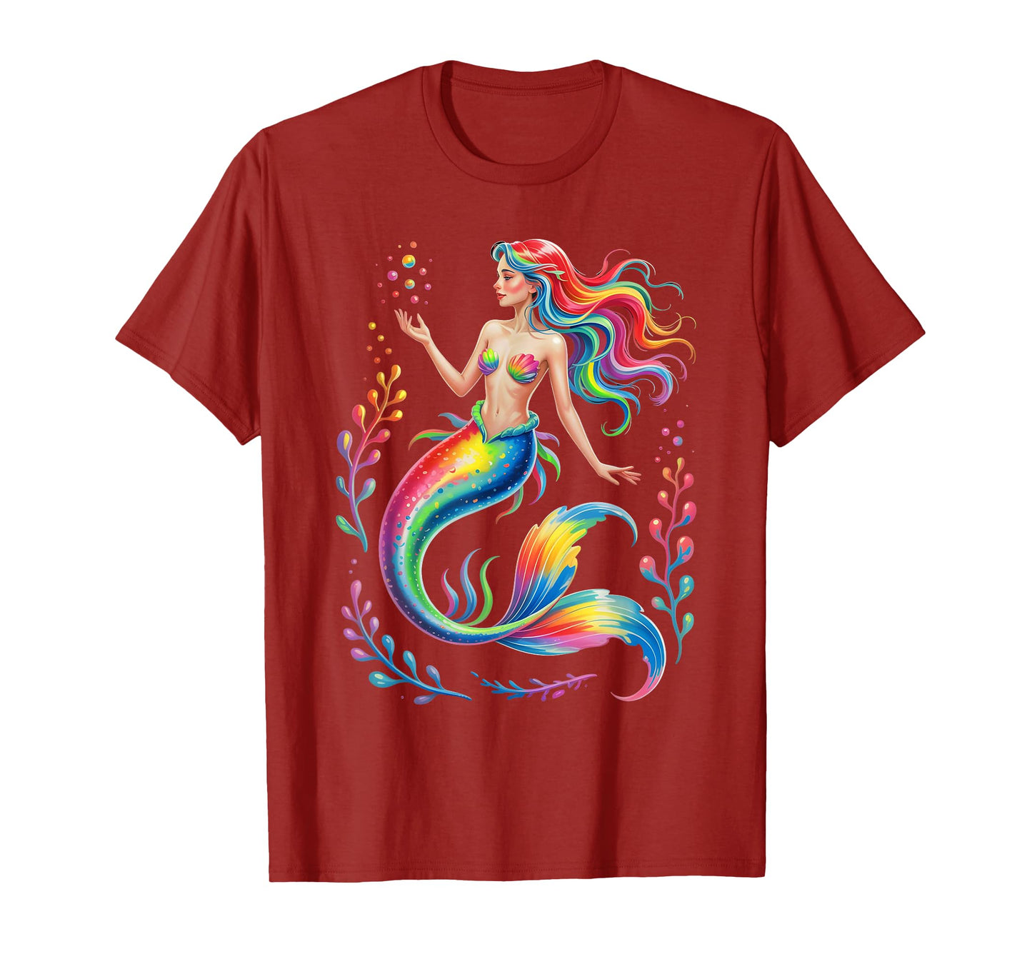 Mermaid Colorful Abstract Painting Art Graphic Motif women T-Shirt