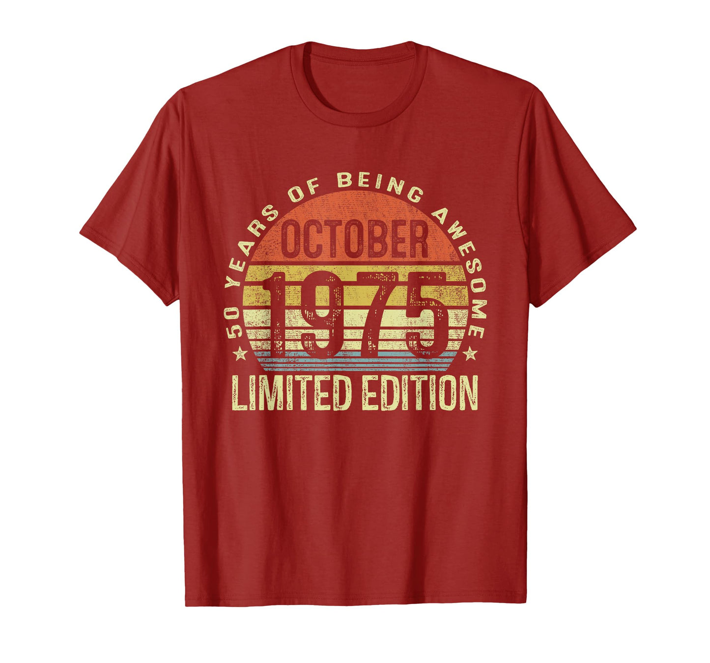 October 1975 50th Birthday Gifts for Men Women 50 Year Old T-Shirt
