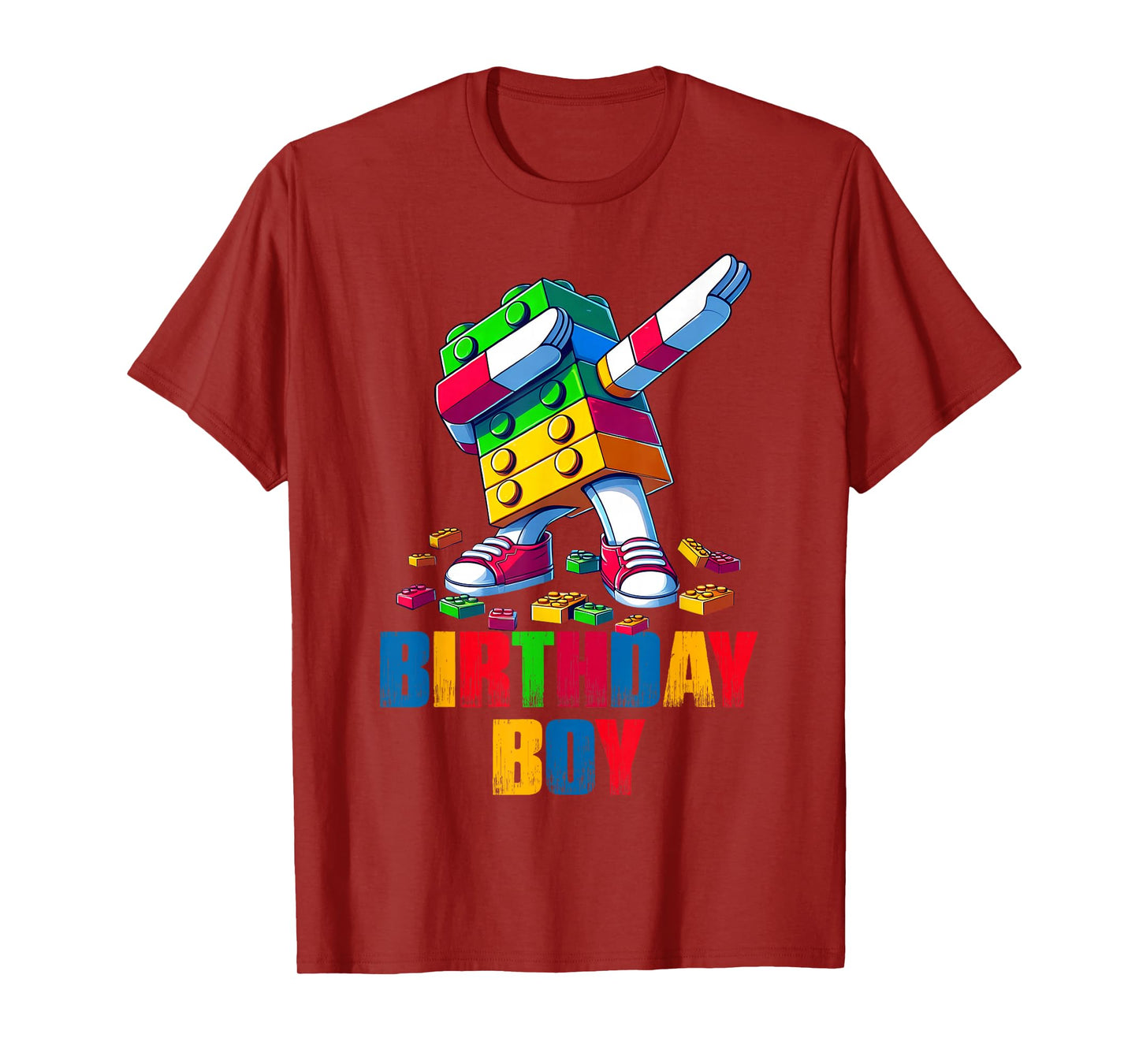 Birthday Boy Dabbing Master Builder Blocks Bricks B Day T-Shirt