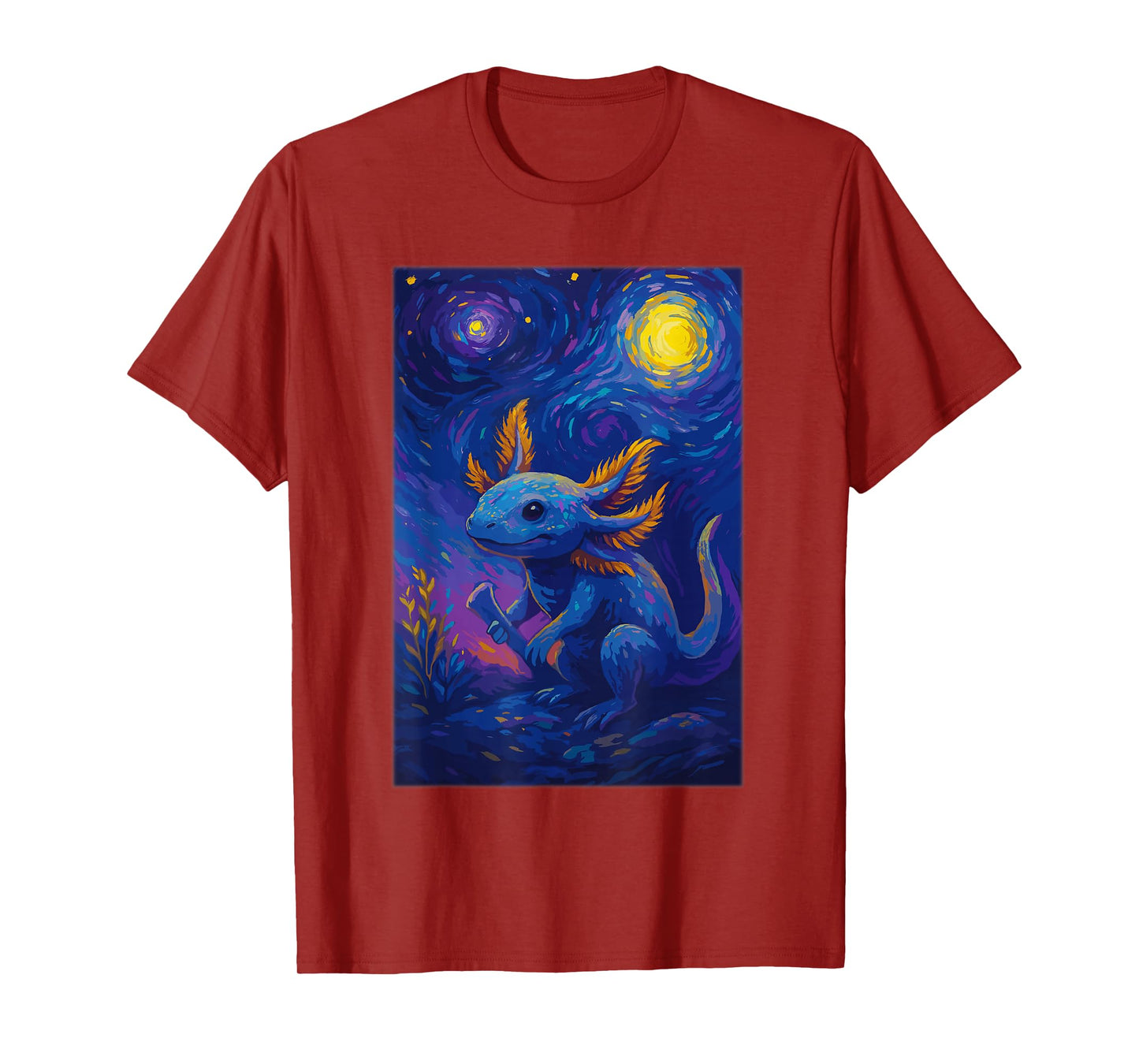 Axolotl Van Gogh for Women Girls, Axolotl Starry Night T-Shirt