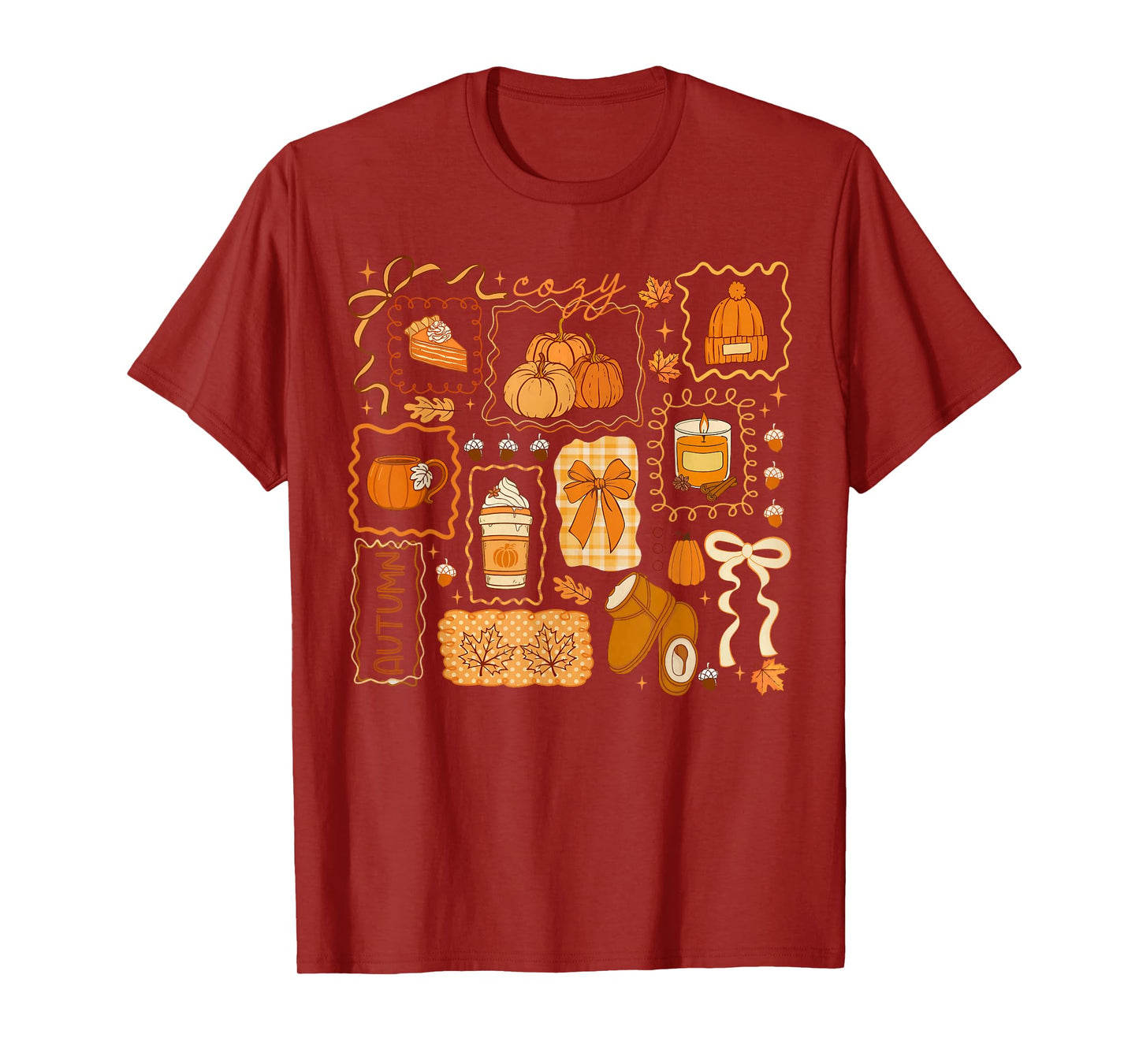 Cozy Season Pumpkin Thanksgiving Autumn Fall Y'all Leaves T-Shirt