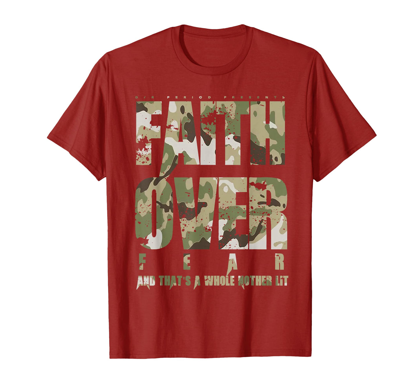 Vintage Faith Over Fear Classic Redleg Camo T-Shirt