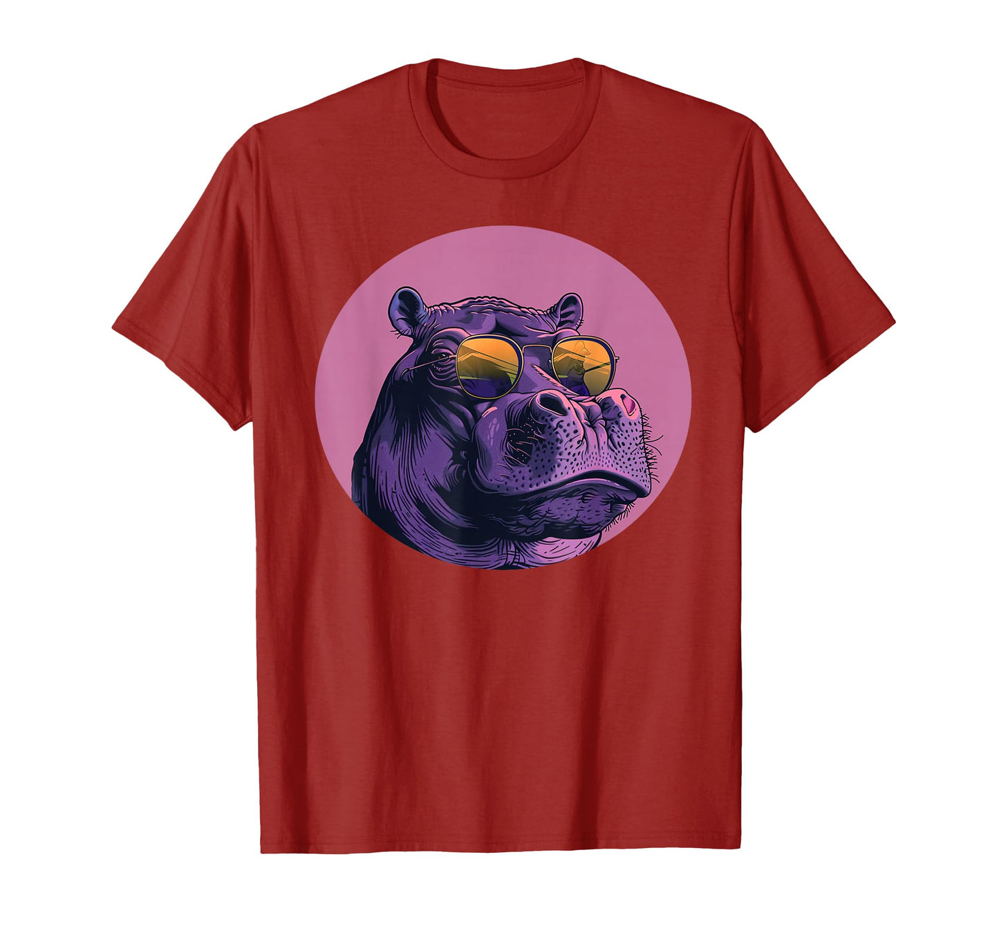 Funny plump bespectacled Hippo with Sunglasses Outfit T-Shirt