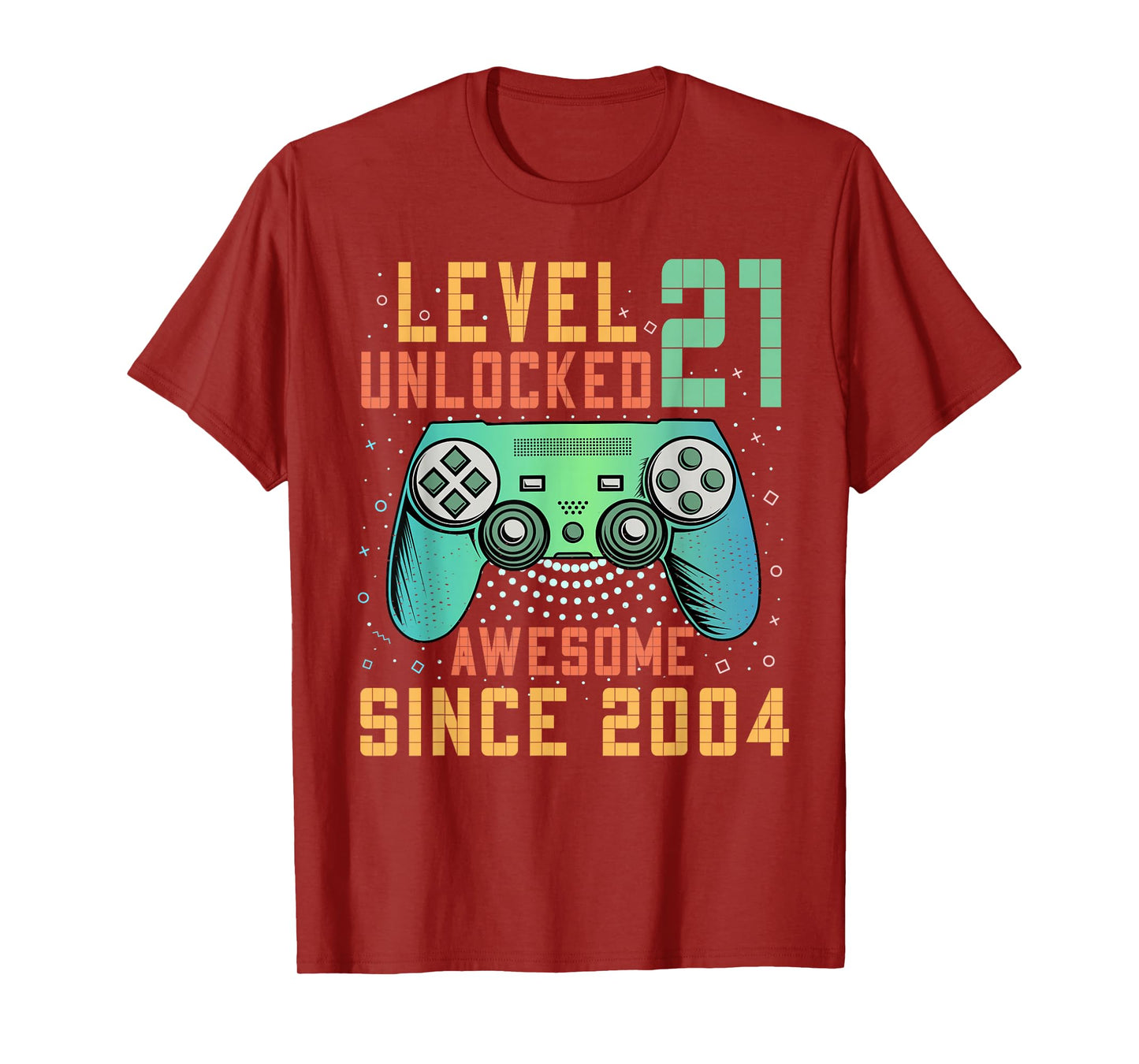 Level 21 Unlocked 21st Birthday 21 Year Old Man Gifts Gaming T-Shirt