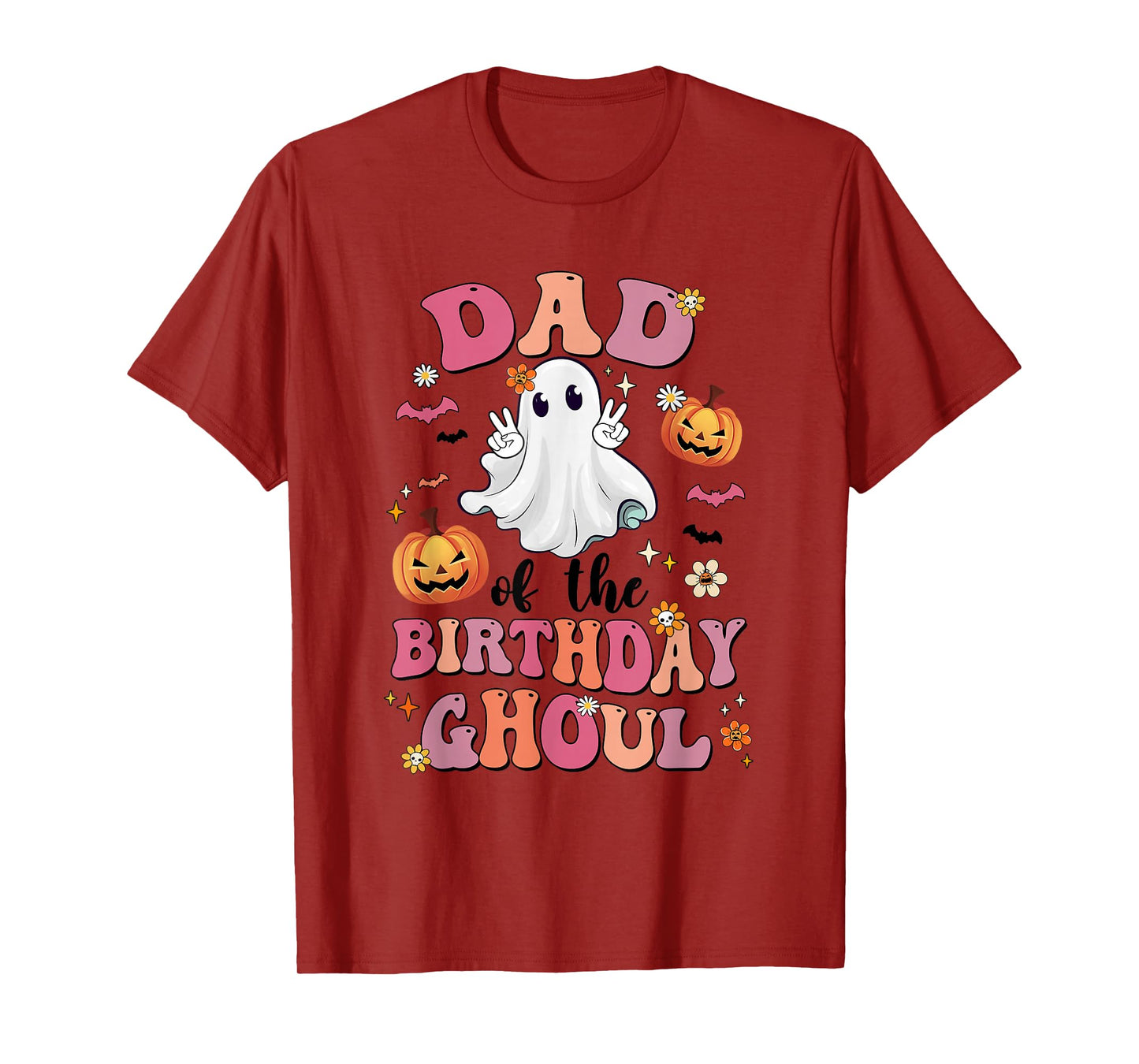 Dad Of The Birthday Ghoul Halloween Bday Boys Girls Ghost T-Shirt