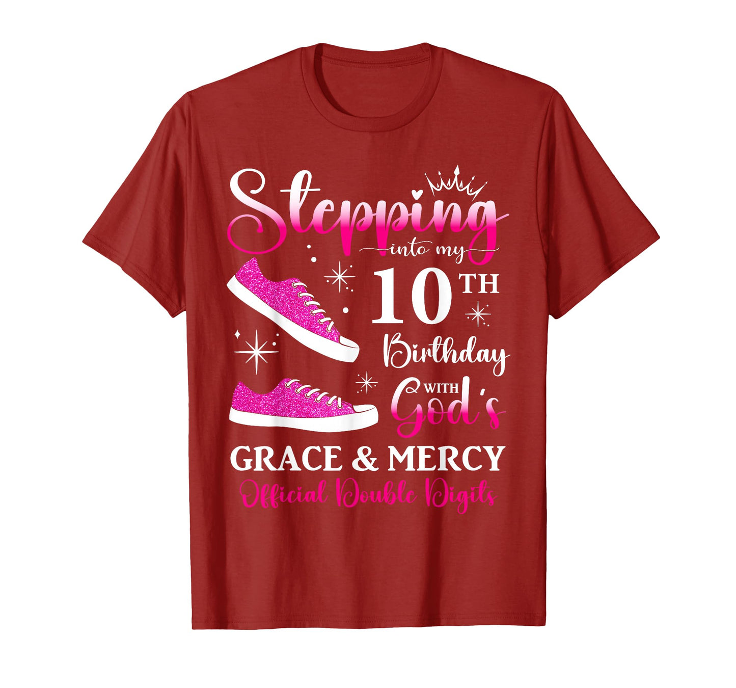 10th Birthday Official Double Digits Ten 10 Years Old Girls T-Shirt