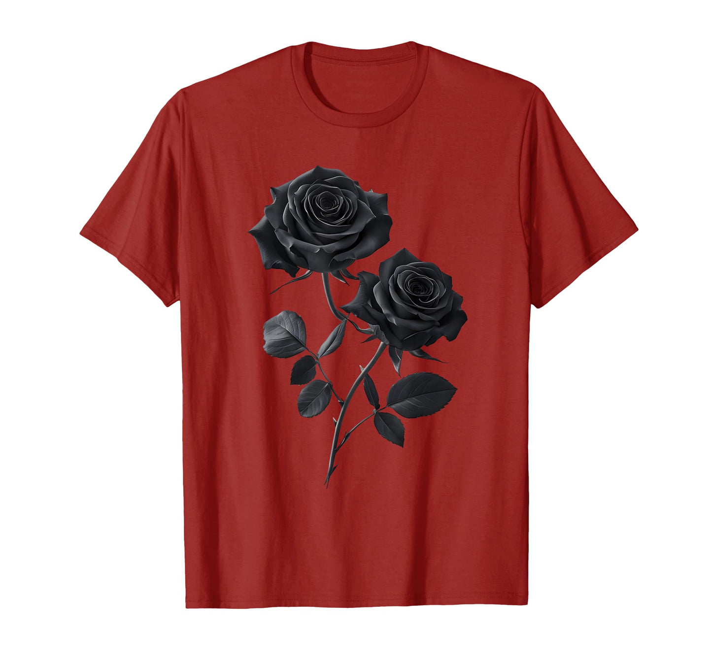 Beautiful Black Roses Flower Couple T-Shirt
