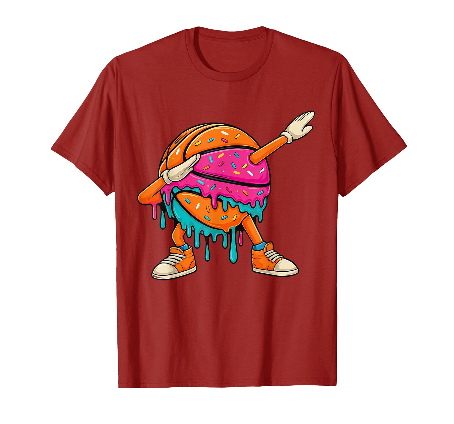 Basketball Drip For Boys Funny Dabbing Basketball Ice Cream T-Shirt