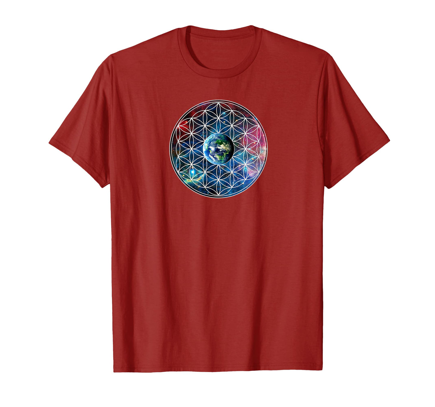 Earth with flower of life, sacred geometry, Yoga T-shirt T-Shirt