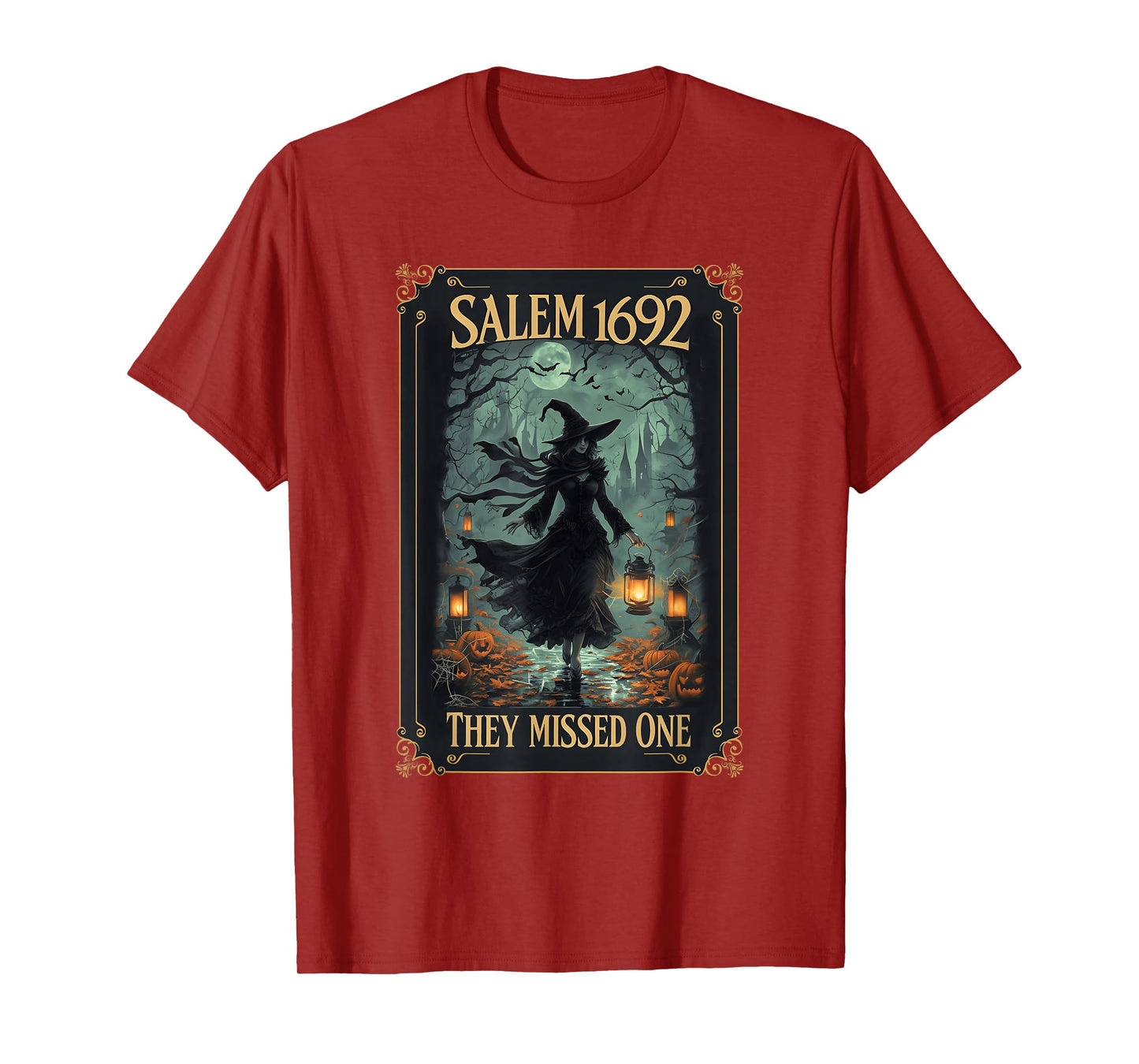 Salem 1692 They Missed One Halloween Witch Tarot Card Women T-Shirt