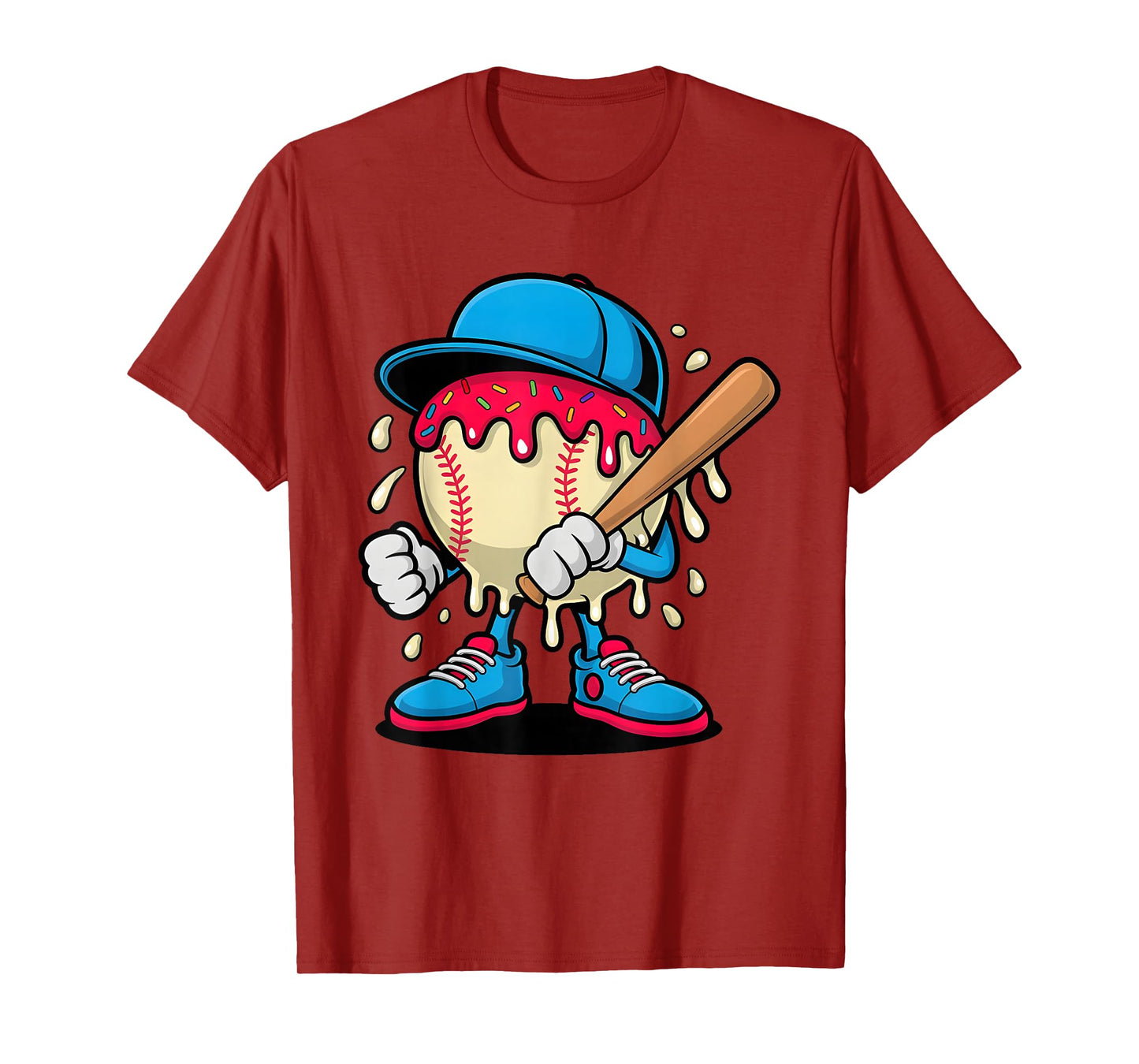Baseball Drippy Ice Cream – Cool Funny Sport Tee T-Shirt