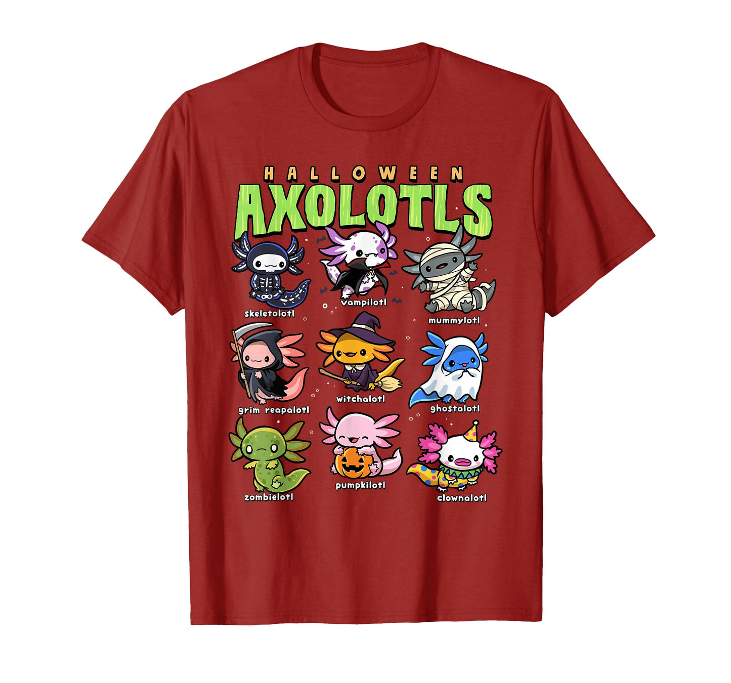 Axolotl Halloween Shirt Creepy Axolotls Trick or Treat Alotl T-Shirt