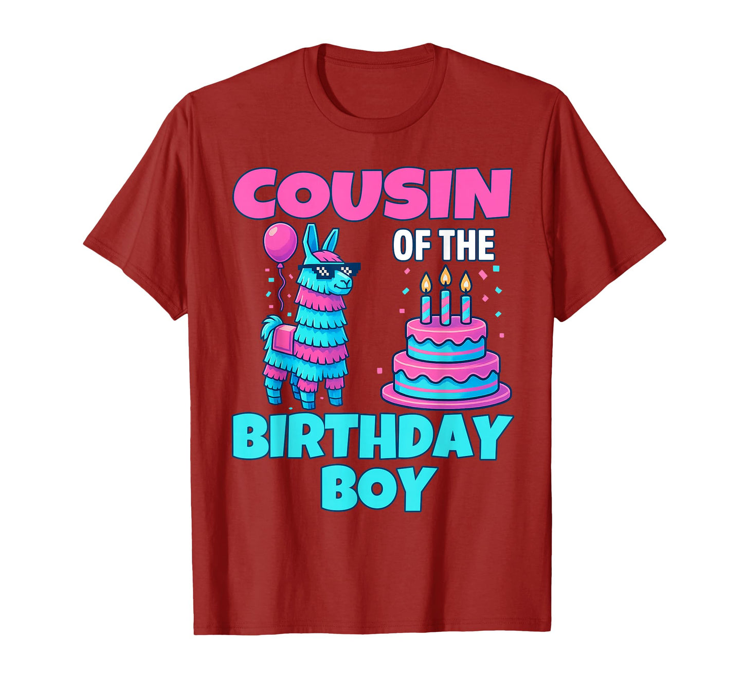cousin Birthday Boy Llama Pinata Party family mathing women T-Shirt