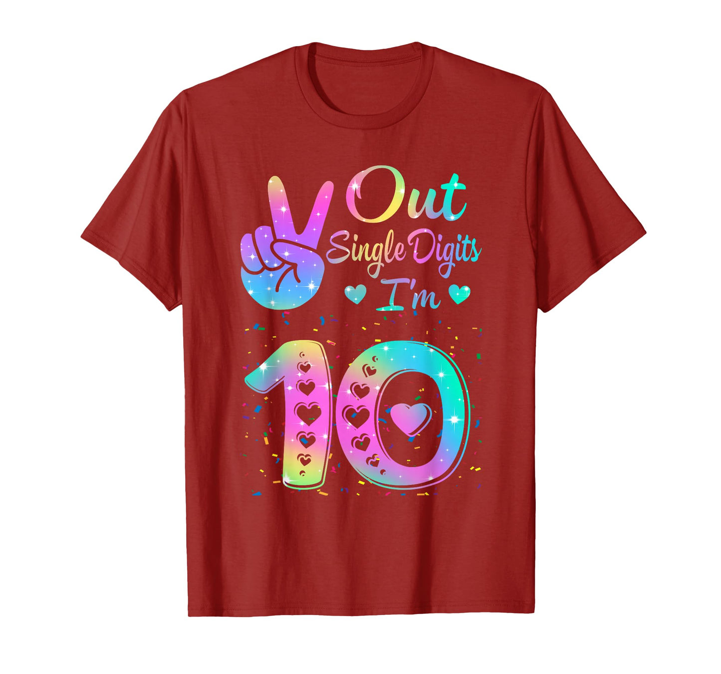 Birthday Tie dye Single Digits I'm 10th Digits Girls Women T-Shirt