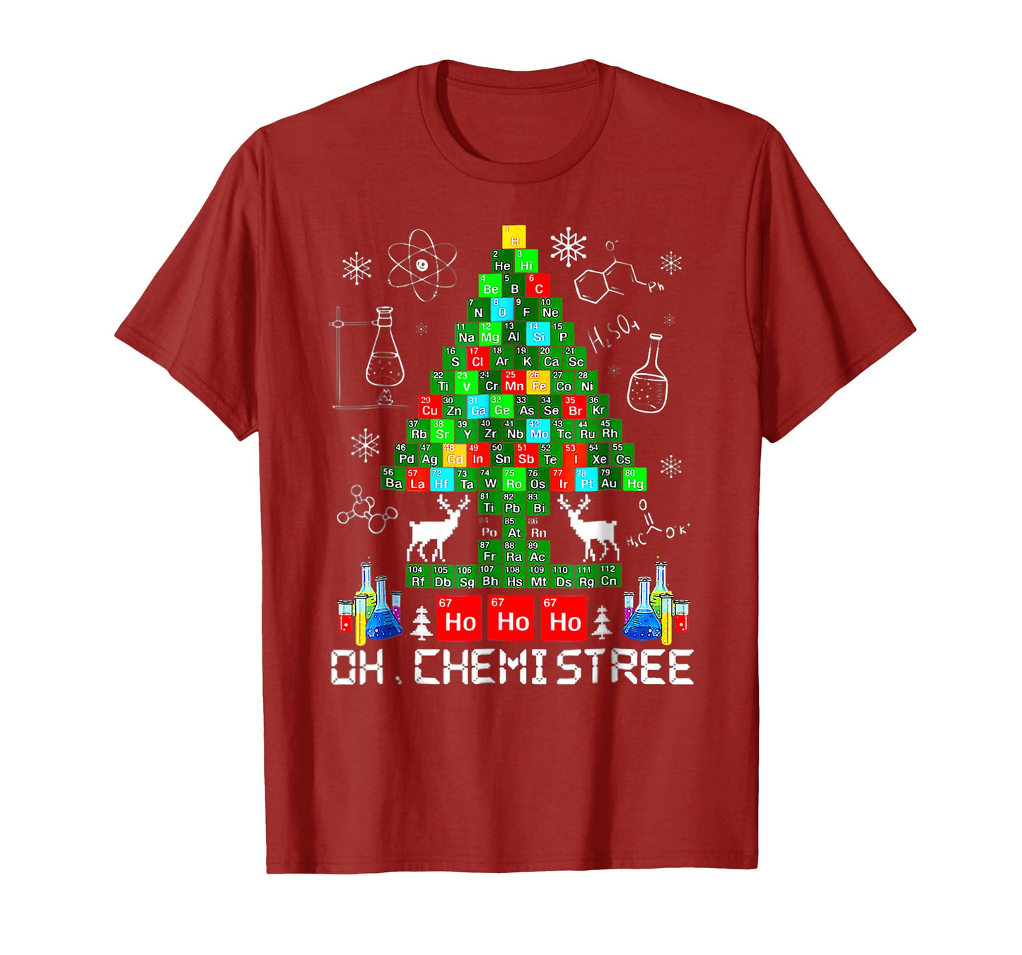 BORN Oh Chemistree Funny Science Christmas Tree Chemistry Chemist T-Shirt