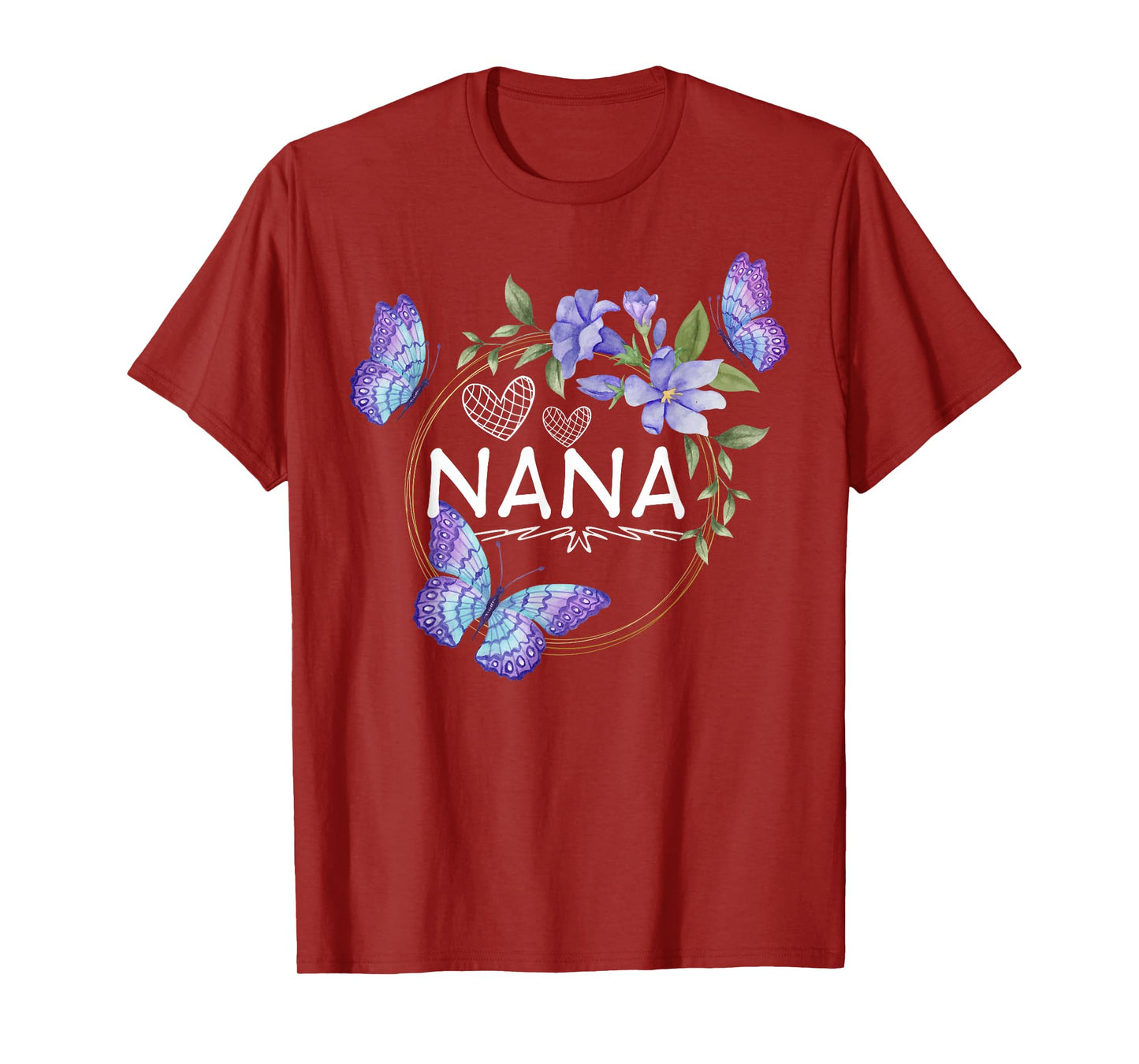Nana shirt For Women with butterflies Mother's Day T-Shirt