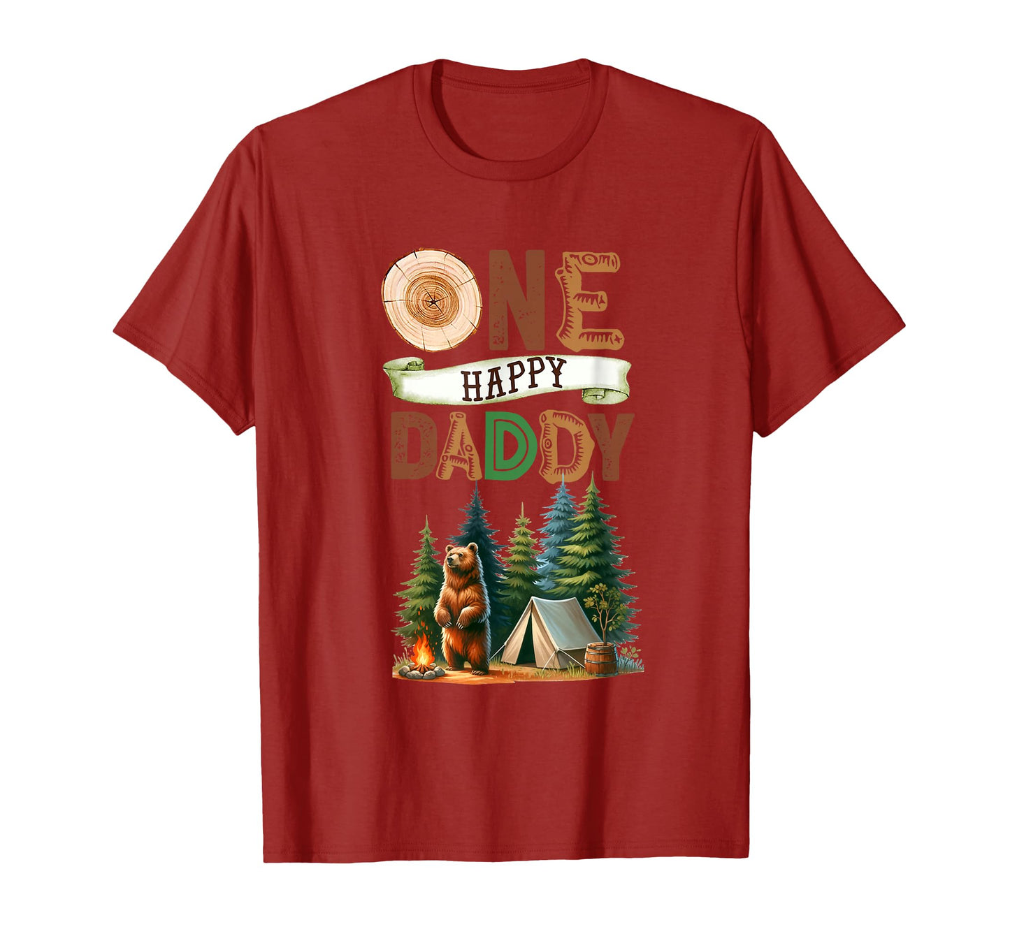 One Happy Daddy Camper First Birthday Camping Bear Father T-Shirt