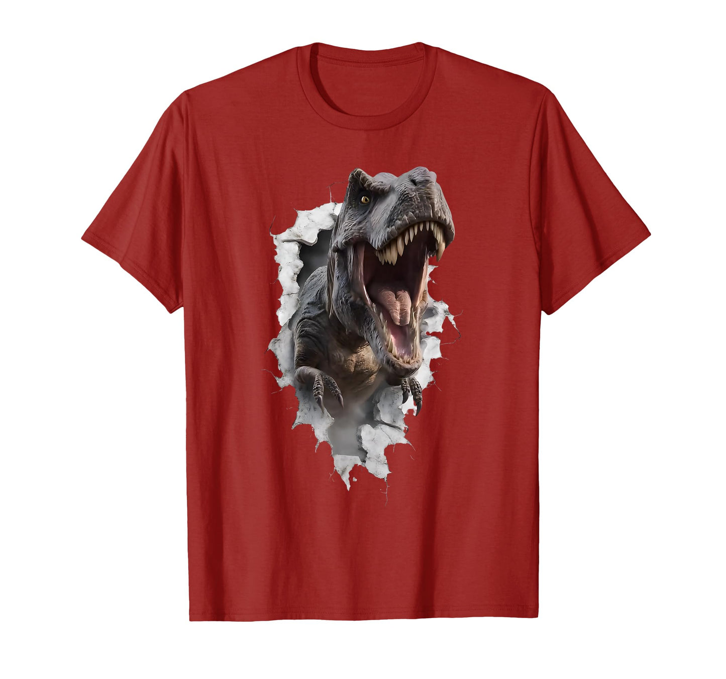 Roaring T-Rex Dinosaur Crashing Through Wall T-Shirt Funny T-Shirt